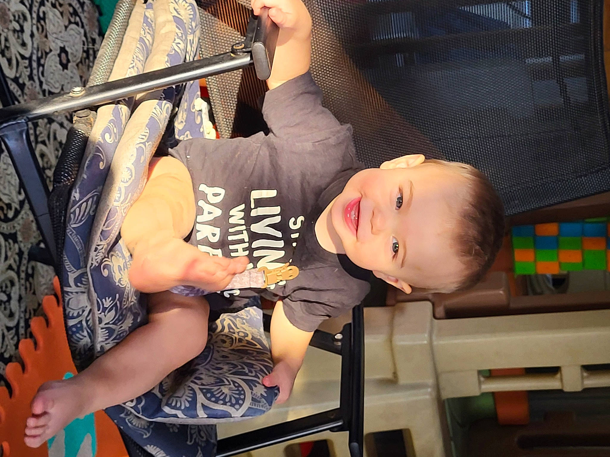 Carter joined the competition — help win amazing prizes! artist, baby, baby_toddler_clothing, child, cool, fun, joy, pattern, person, room, smile, t_shirt, thigh, toddler, visual_arts