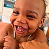 Donico-Juan is registered to the contest to win money with this photo: toddler, child, smiling, happy, face, hand, skin, indoors, person, expression, cute, joy, closeup, baby, interaction, human, emotion, portrait, candid, laughter