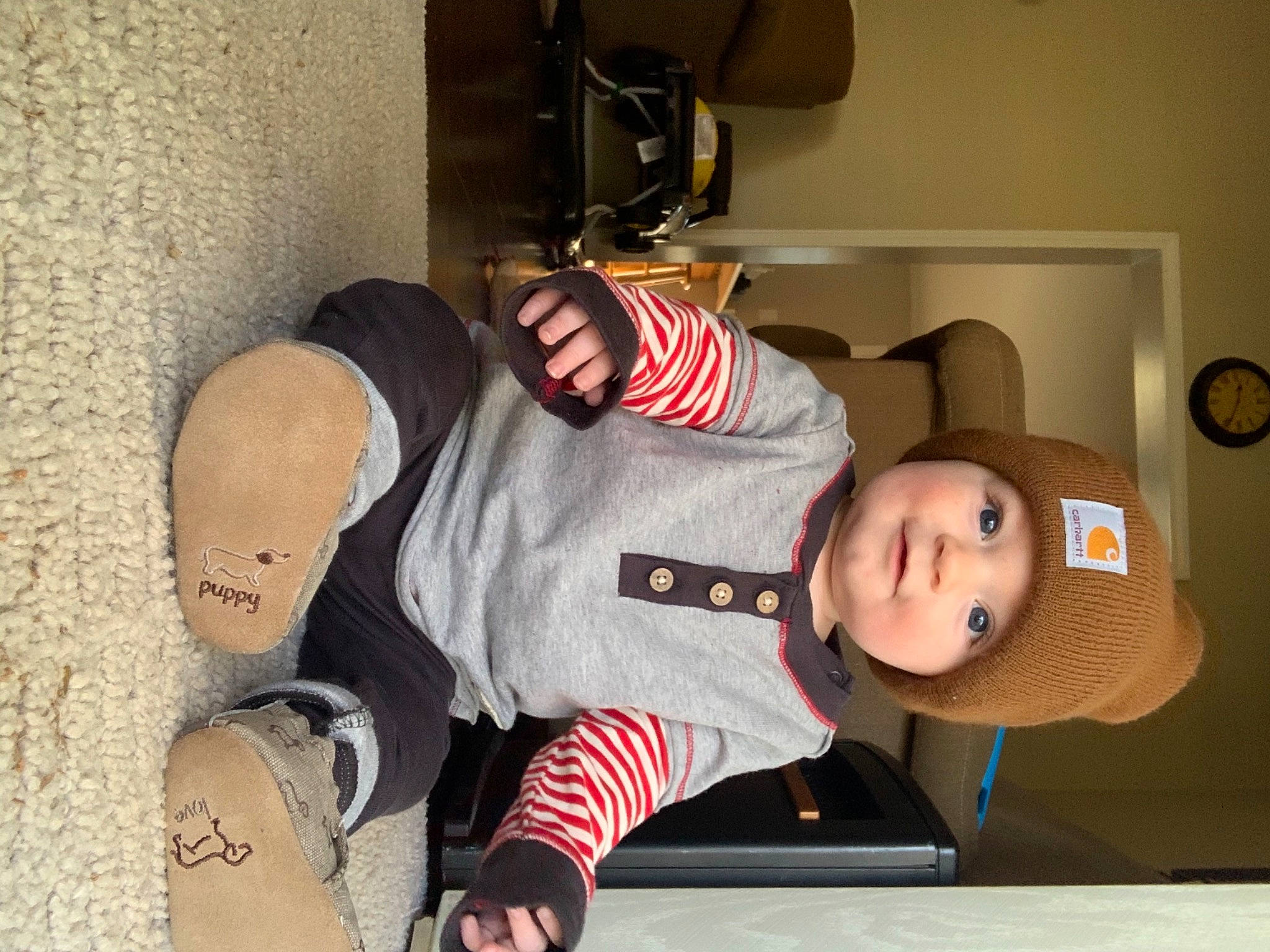 Corbin joined the competition — help win amazing prizes! arm, baby_toddler_clothing, comfort, elbow, eyewear, floor, flooring, hat, headgear, headwear, joint, knee, mouth, person, shoe, shoulder, sleeve, sneakers, sportswear, t_shirt