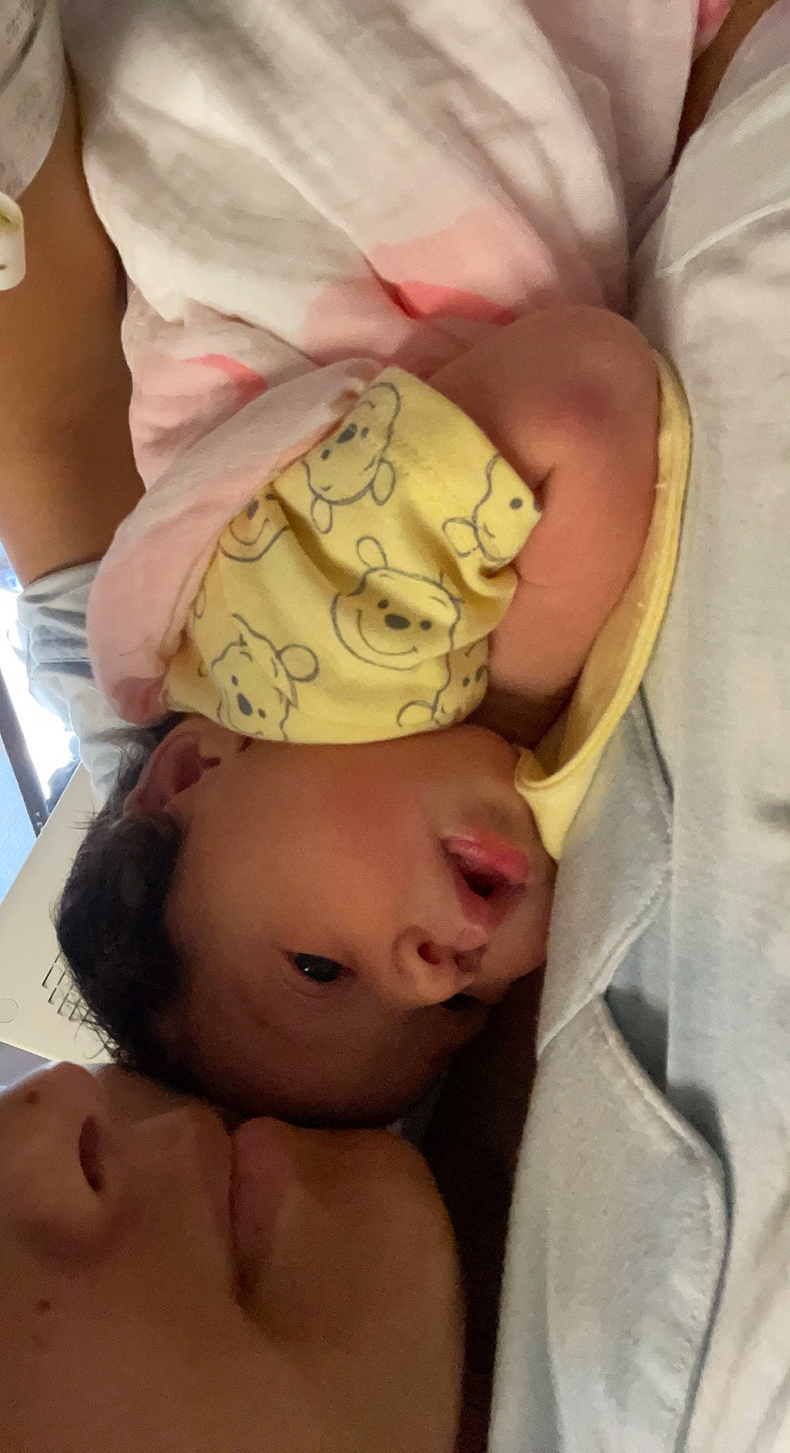 Kailani joined the competition — help win amazing prizes! abdomen, baby, baby_sleeping, baby_toddler_clothing, cheek, child, comfort, facial_expression, finger, gesture, happy, mammal, mouth, nail, pattern, person, skin, textile, thumb, toddler