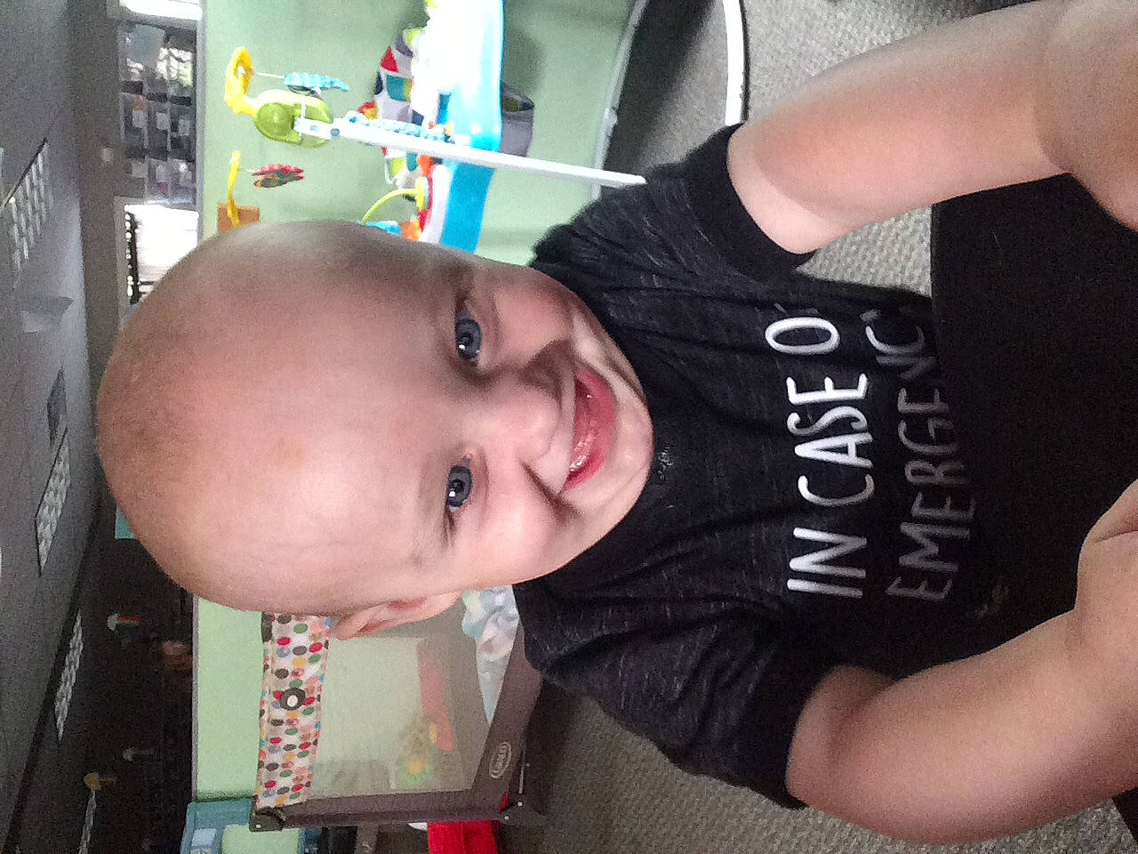 Maurice is registered to the contest to win money with this photo: baby, cheek, chest, chin, ear, eye, eyebrow, eyelash, finger, gesture, hairstyle, happy, joy, lip, mouth, muscle, neck, nose, person, skin