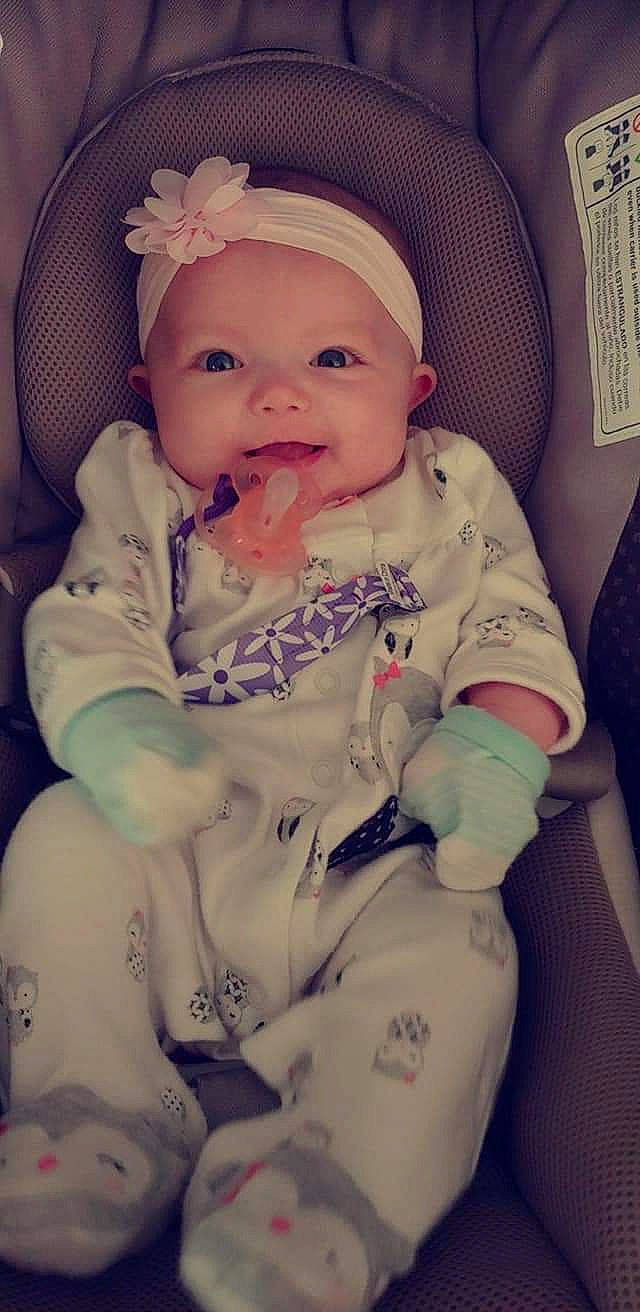 Madalyn is registered to the contest to win money with this photo: baby, baby_products, cheek, child, person, product, skin, toddler