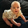 Michael joined the competition — help win amazing prizes! baby, infant, crawling, bed, blanket, cute, child, person, skin, clothing, pale_skin, small_hands, expression, looking_at_camera, indoor, soft_lighting, fabric, sleepwear, head, eyes