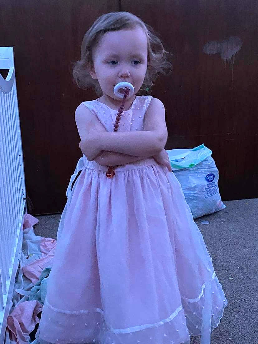 Ivory joined the competition — help win amazing prizes! baby, baby_toddler_clothing, beauty, blond, bridal_party_dress, child, day_dress, dress, electric_blue, event, face, flash_photography, formal_wear, gown, happy, one_piece_garment, person, pink, purple, sitting