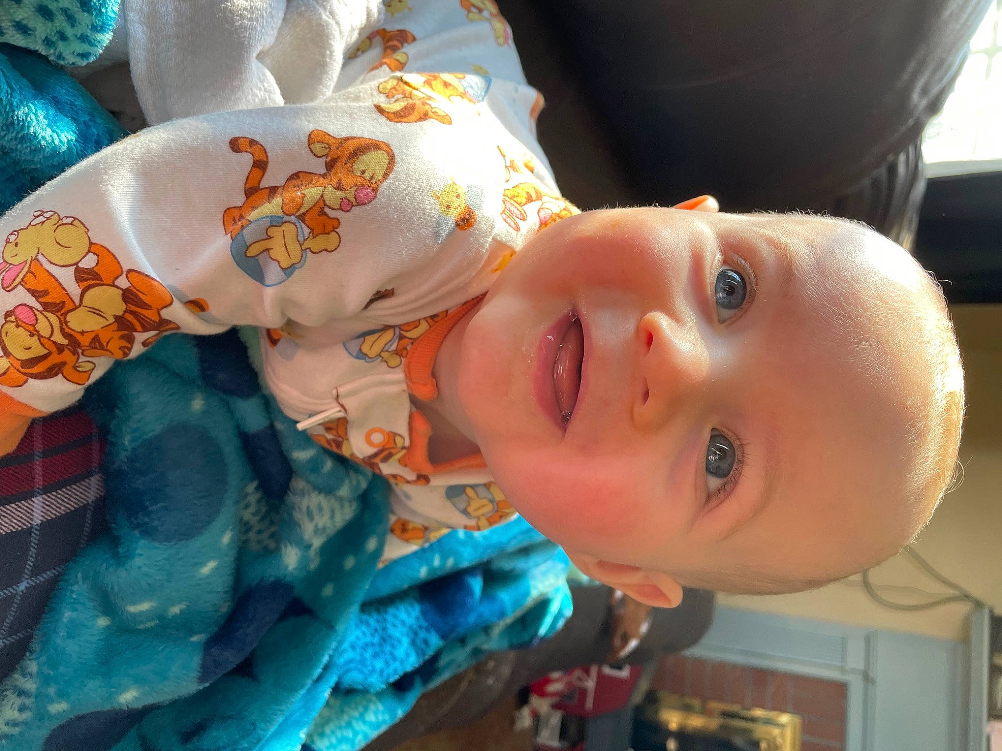 Jeremy is registered to the contest to win money with this photo: baby, baby_toddler_clothing, cheek, child, chin, eye, eyelash, face, fun, happy, head, human_body, iris, lip, mouth, nose, person, product, skin, smile