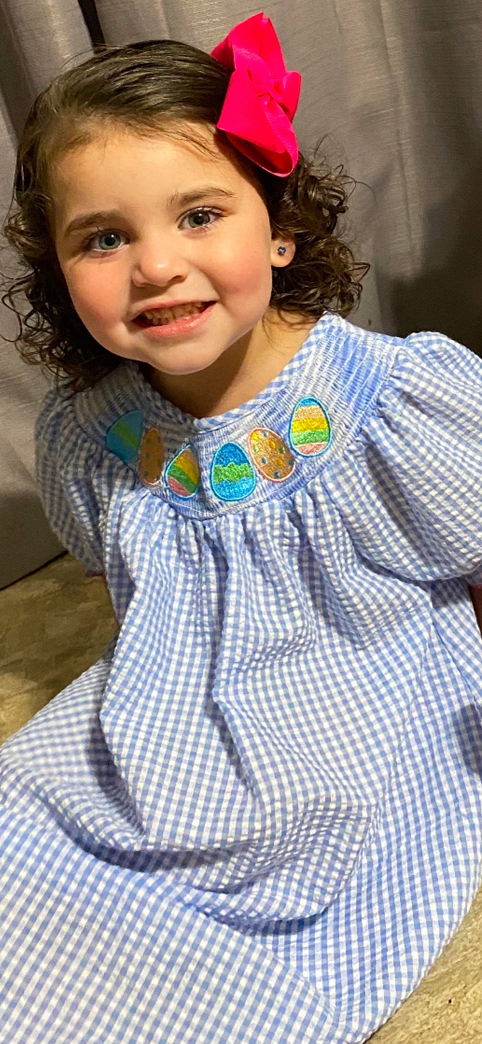 Allie Rae is registered to the contest to win money with this photo: baby_toddler_clothing, cheek, cool, dress, dress_shirt, face, facial_expression, flash_photography, hairstyle, happy, iris, joy, lip, nose, pattern, person, skin, sleeve, smile, t_shirt