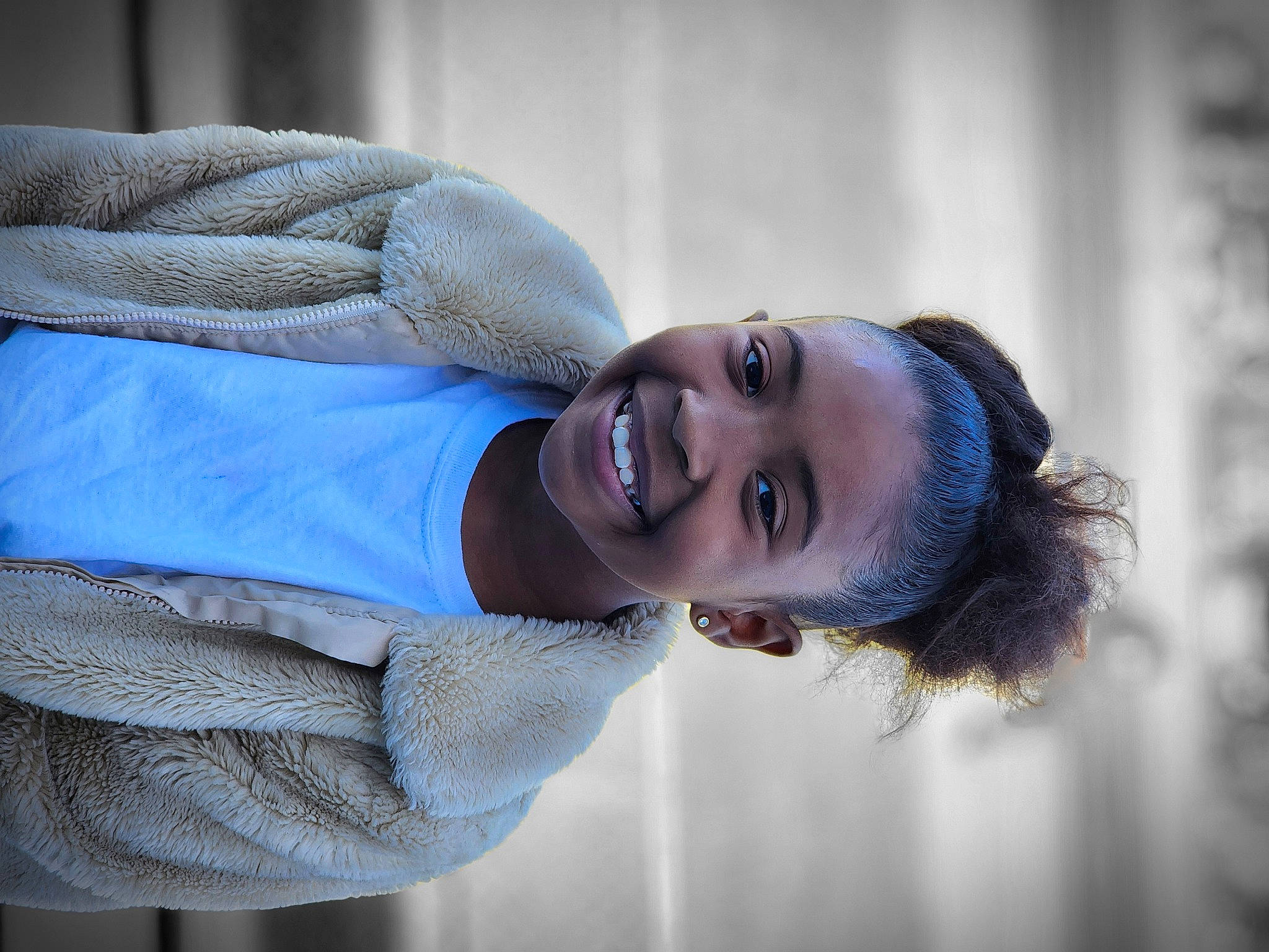 Azlynn joined the competition — help win amazing prizes! beard, child, electric_blue, eyewear, face, fashion_accessory, flash_photography, fun, fur, grass, grey, happy, joy, laugh, leisure, outerwear, person, portrait_photography, smile, sunglasses