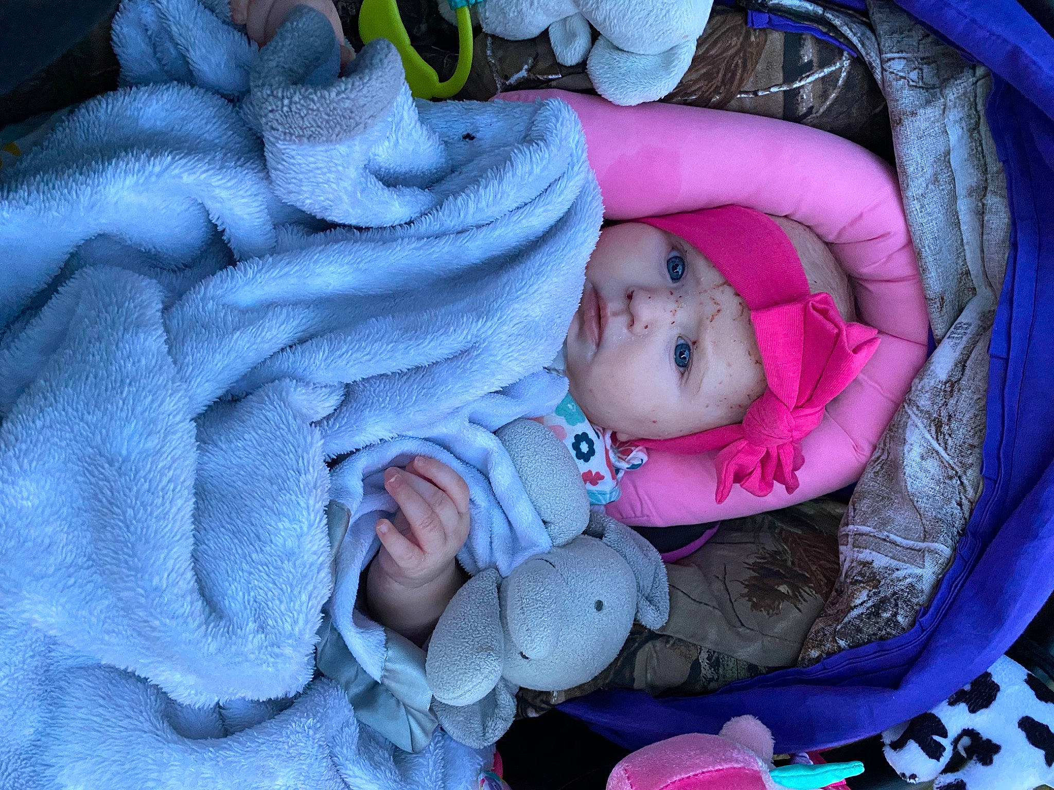 Hensley joined the competition — help win amazing prizes! baby, baby_products, birth, blue, cheek, child, headwear, mouth, nap, person, pink, product, skin, sleep, smile, toddler