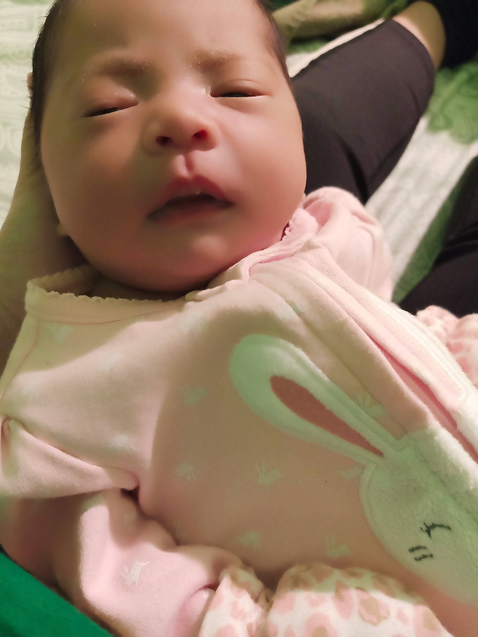 Aryah joined the competition — help win amazing prizes! baby, baby_products, baby_sleeping, baby_toddler_clothing, bedtime, cheek, child, comfort, finger, happy, linens, mouth, nose, person, pink, skin, sleeve, thumb, toddler