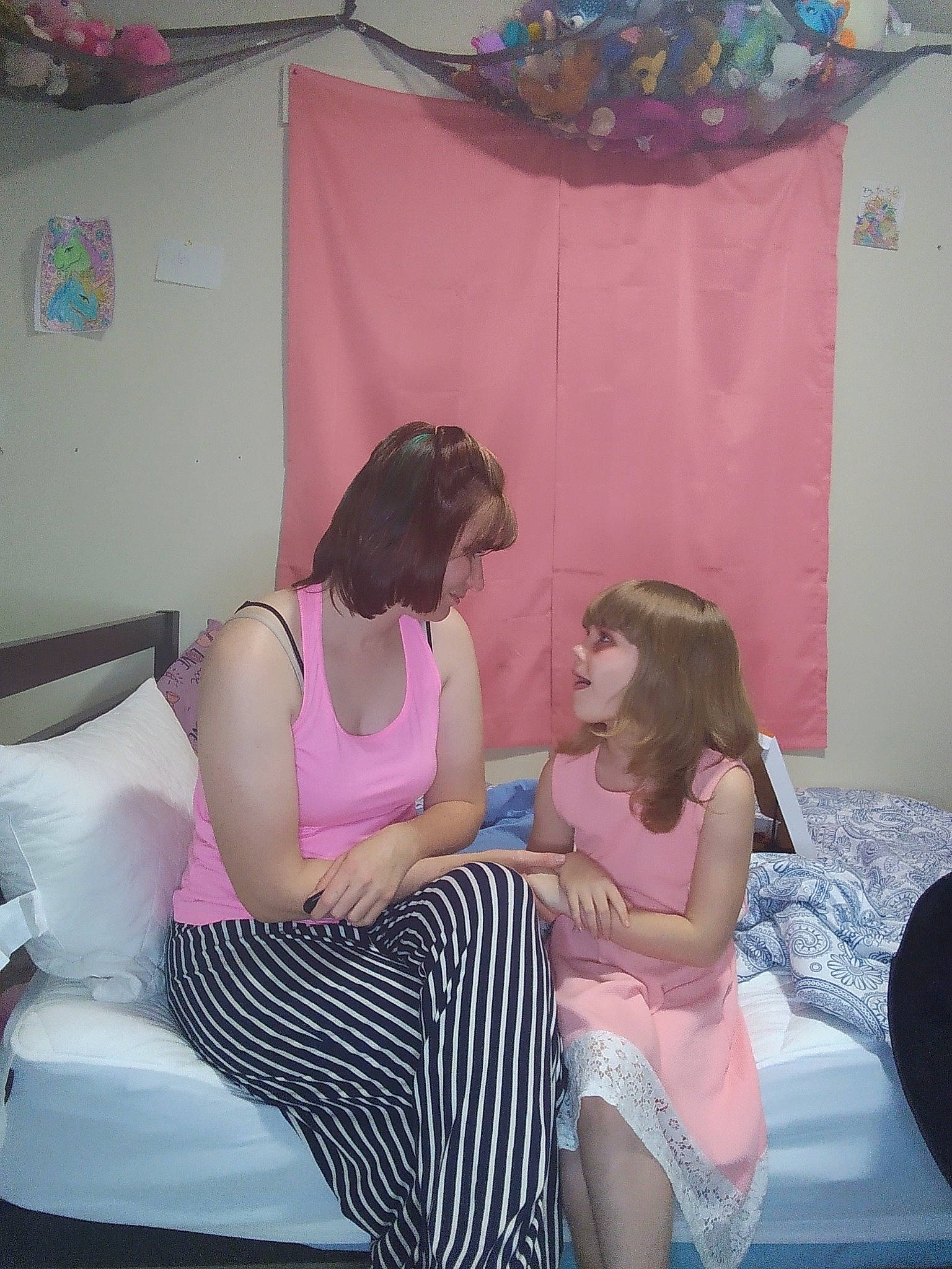 Alayna joined the competition — help win amazing prizes! comfort, lap, person, pink, purple, room, shoulder, sitting, thigh