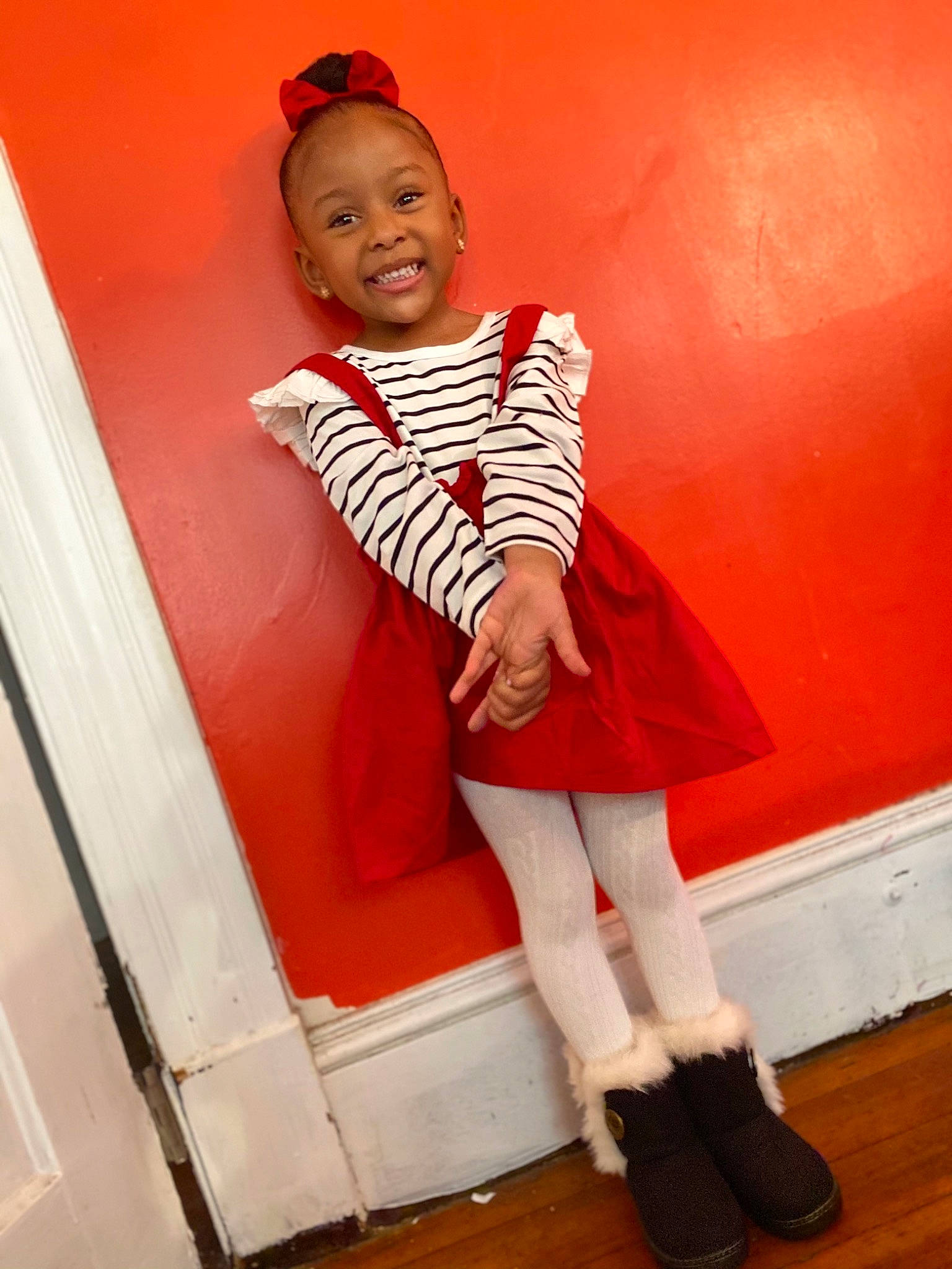 Elaina is registered to the contest to win money with this photo: baby_toddler_clothing, cap, elbow, fashion, fashion_design, happy, human_leg, joy, knee, leg, magenta, person, pink, shoe, sleeve, smile, sock, standing, t_shirt, thigh