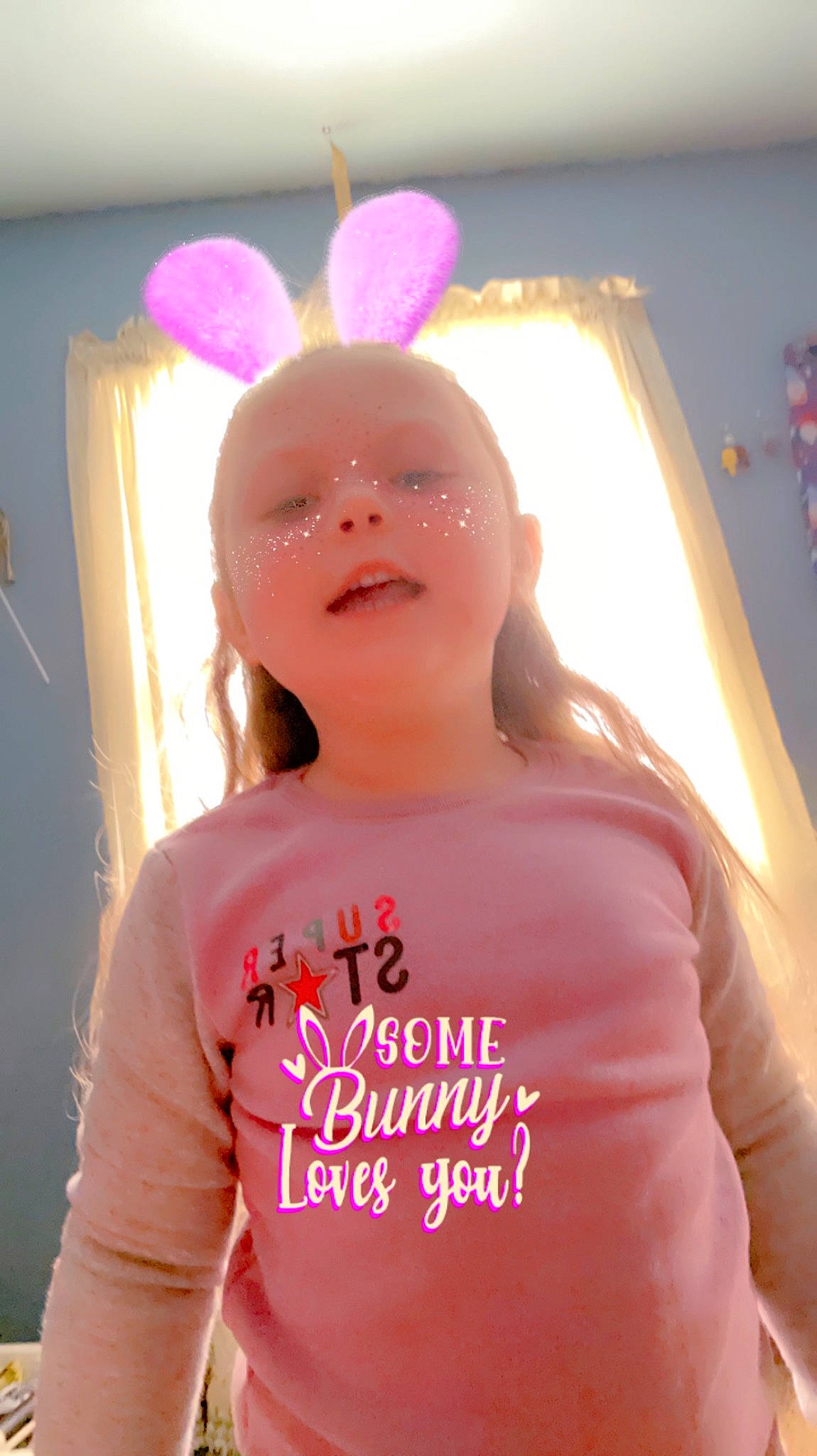Lilia joined the competition — help win amazing prizes! baby_toddler_clothing, child, cool, ear, event, fashion_accessory, fun, gesture, happy, magenta, necklace, party_supply, person, pink, sleeve, smile, t_shirt, toddler, top