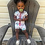 Malani is registered to the contest to win money with this photo: baby_clothes, chair, child, cute, daylight, expression, face, floral_outfit, hair_buns, happy, outdoor, pacifier, person, porch, seat, skin, smiling, toddler, white_shoes, wooden_chair