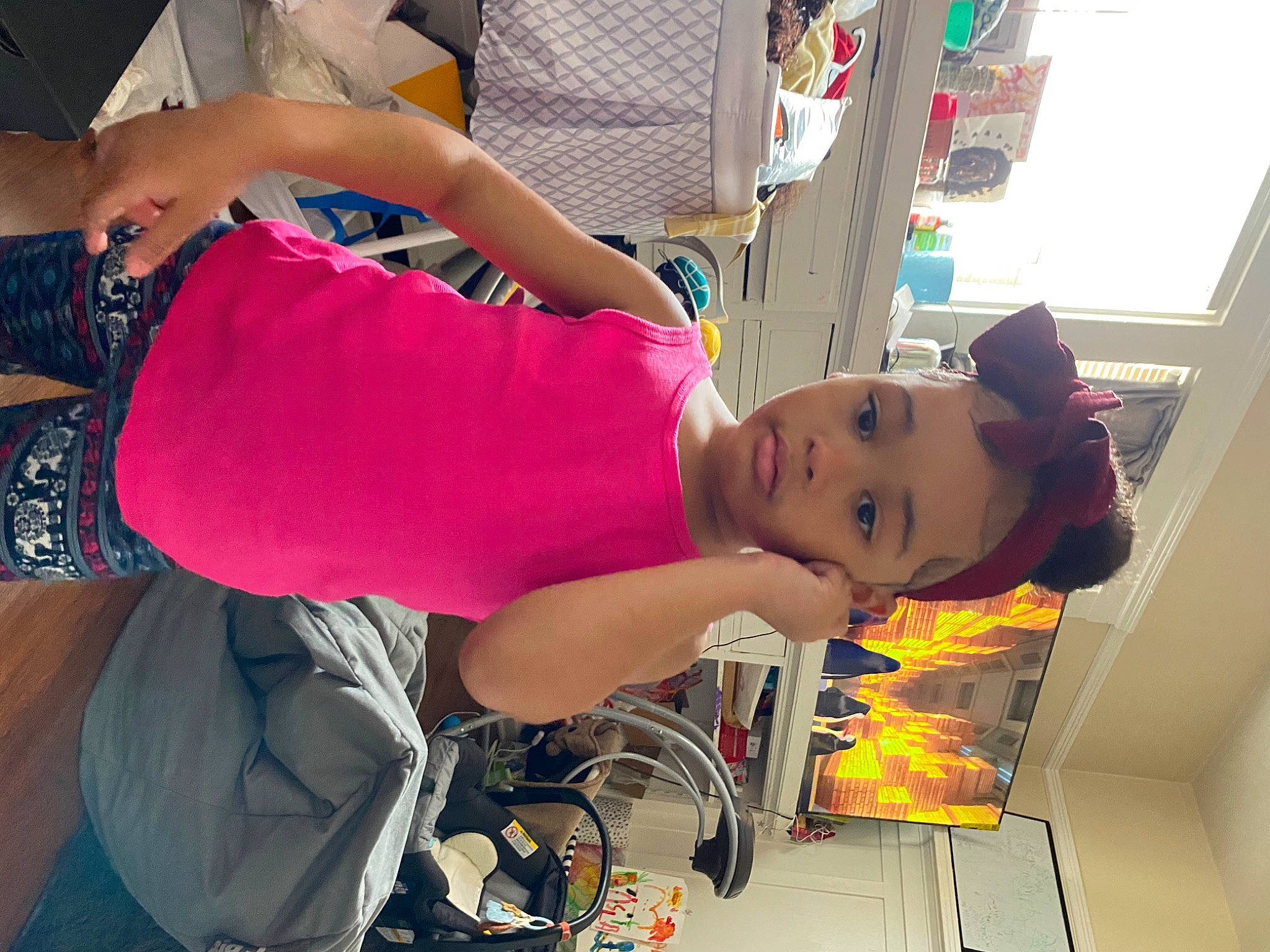 Jai joined the competition — help win amazing prizes! abdomen, chest, child, elbow, eyewear, fun, human_leg, leisure, magenta, mouth, person, room, t_shirt, thigh, toddler, trunk, vacation