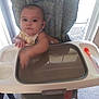 Bryson joined the competition — help win amazing prizes! baby, high_chair, infant, face, hand, indoor, person, carpet, window, curtains, feeding_spoon, graco, seat, child, clothing, table, foot, baby_bib, reflection, plastic