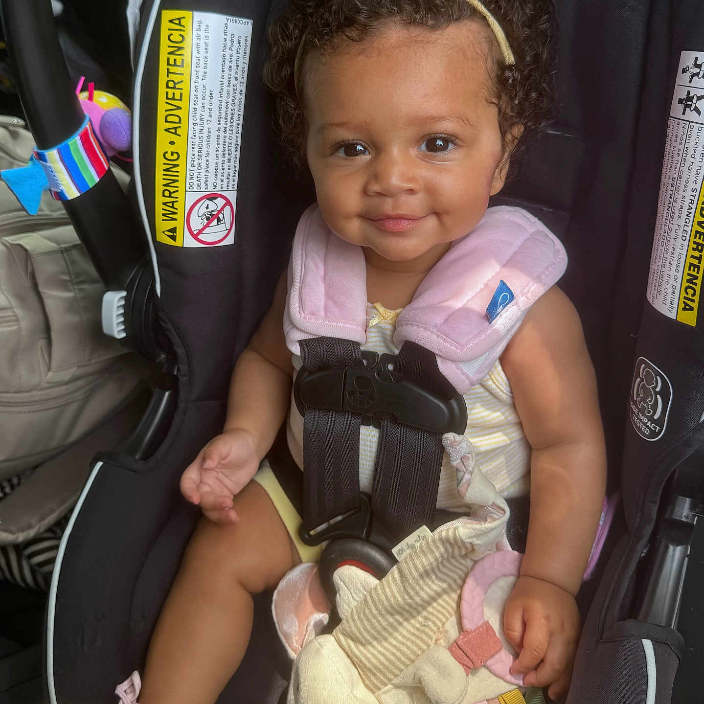 Soleil joined the competition — help win amazing prizes! baby, bodypart, car, car_interior, carseat, clothing, face, finger, footwear, hand, head, person, photography, portrait, shoe, shorts, sneaker, stroller, transportation, vehicle
