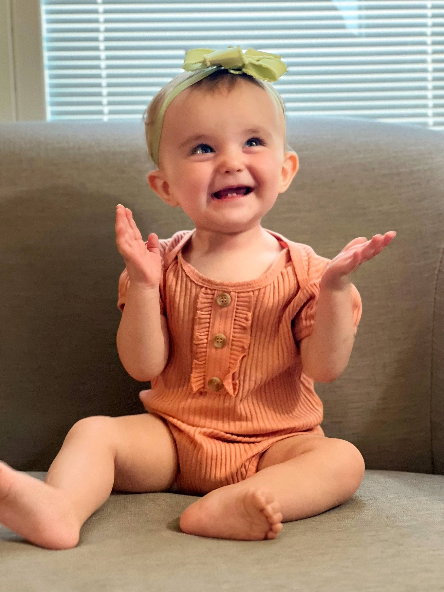 Illiana joined the competition — help win amazing prizes! baby, baby_toddler_clothing, cheek, eye, face, finger, gesture, hair, happy, head, iris, joy, leg, lip, neck, person, skin, sleeve, smile, stomach