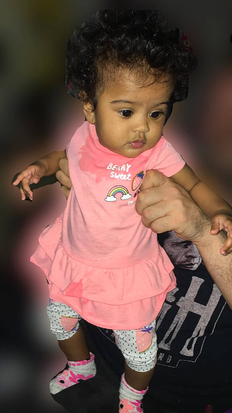 Rosalina White is registered to the contest to win money with this photo: baby, beauty, black_hair, cheek, child, child_model, daughter, face, gesture, hair, hairstyle, lip, person, pink, skin, smile, toddler