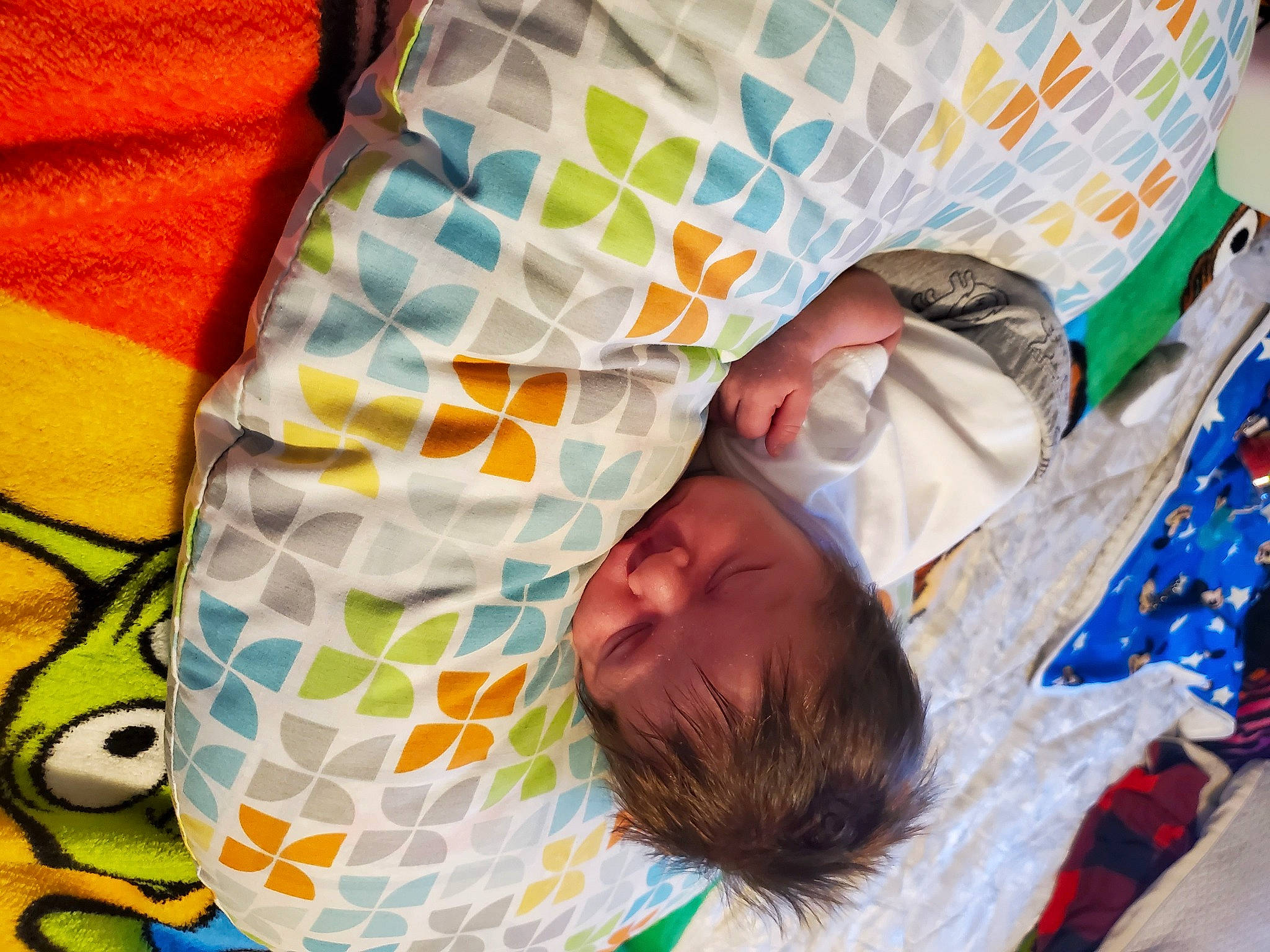 Karsyn is registered to the contest to win money with this photo: baby, baby_products, baby_toddler_clothing, bed, bed_sheet, bedding, bedtime, blanket, child, comfort, infant_bed, linens, mammal, nap, pattern, person, product, quilt, room, sleep