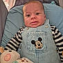 Mael a rejoint le concours — aidez-le/la à gagner de superbes lots ! baby, infant, denim_overalls, mickey_mouse, striped_clothing, plush_toy, baby_seat, mesh_pattern, cute, child, portrait, indoor, soft_toy, blue_cushion, button, fabric, face, person, casual, comfortable