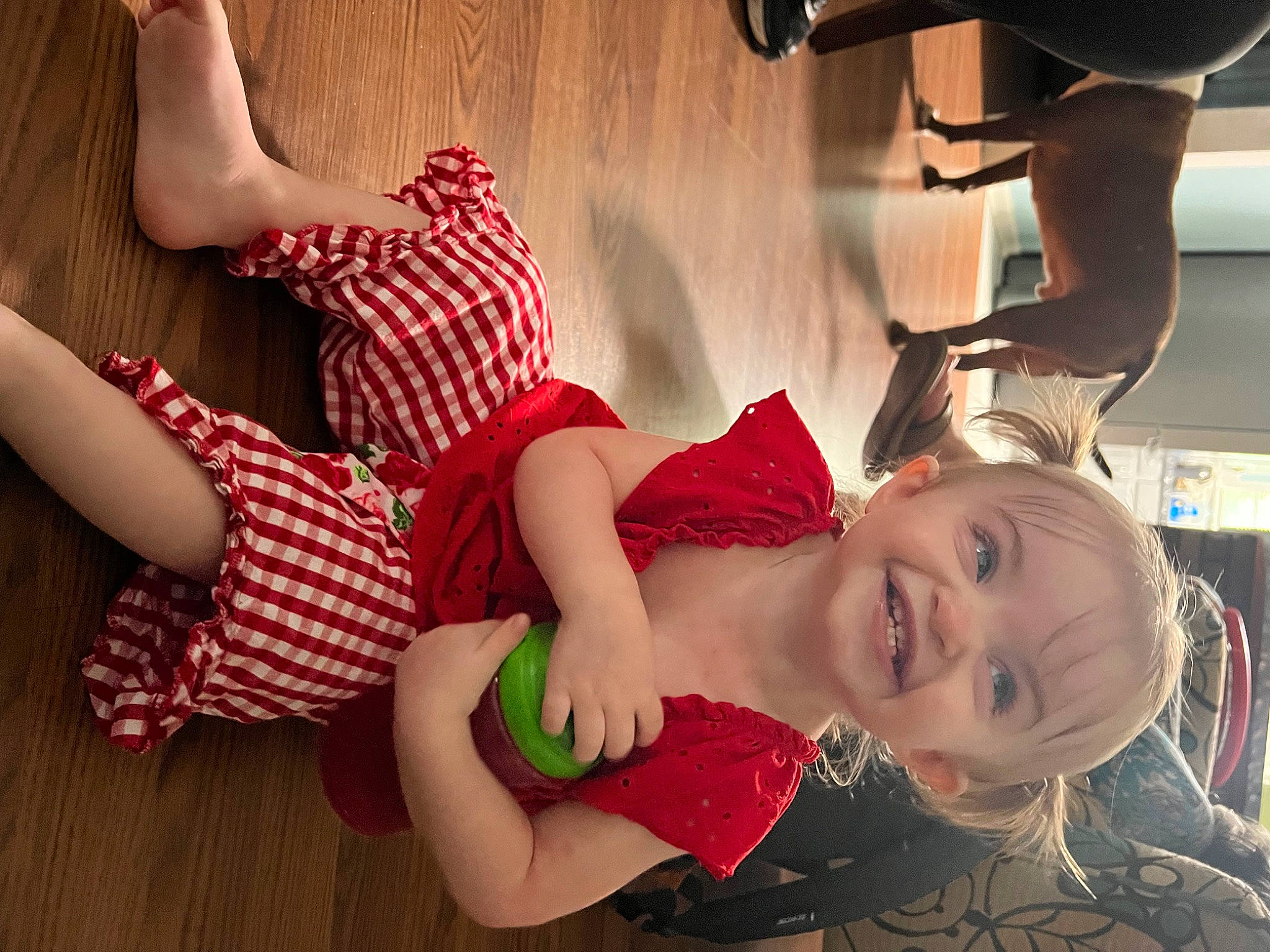 Georgia joined the competition — help win amazing prizes! child, finger, fun, gesture, happy, headgear, interaction, joint, joy, knee, leg, leisure, muscle, person, red, shoulder, skin, smile, tartan, thigh