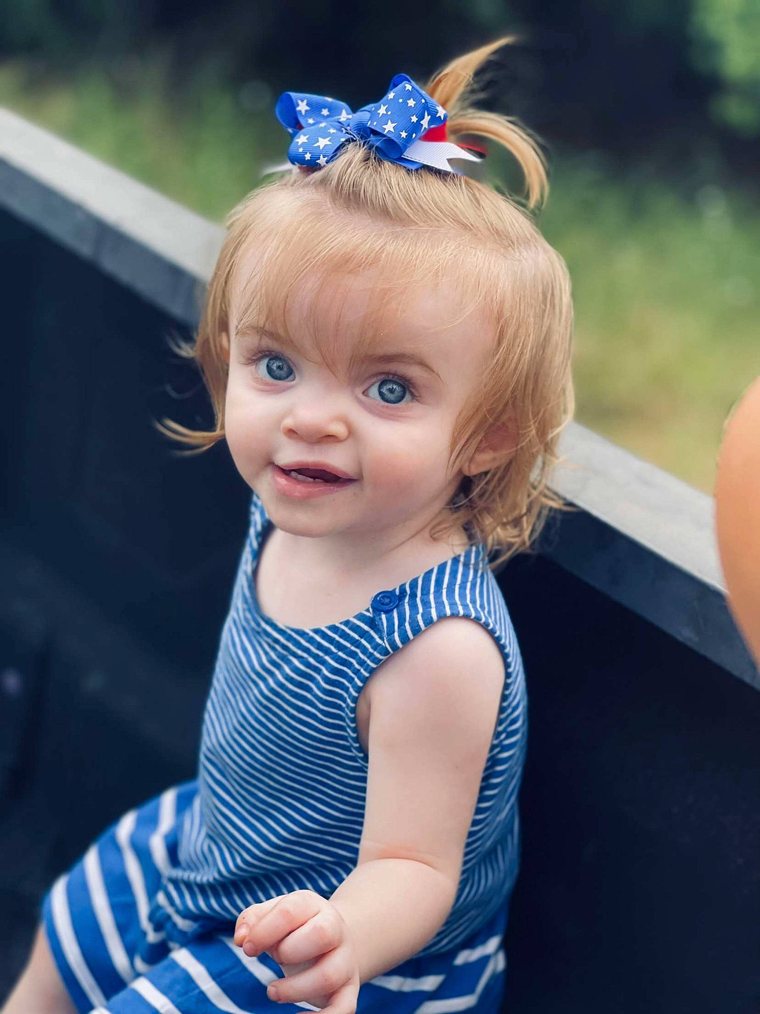 Georgia joined the competition — help win amazing prizes! aqua, azure, baby_toddler_clothing, beauty, blond, blue, electric_blue, grass, hairstyle, happy, head, headband, headgear, headpiece, iris, jewellery, person, purple, skin, sleeve