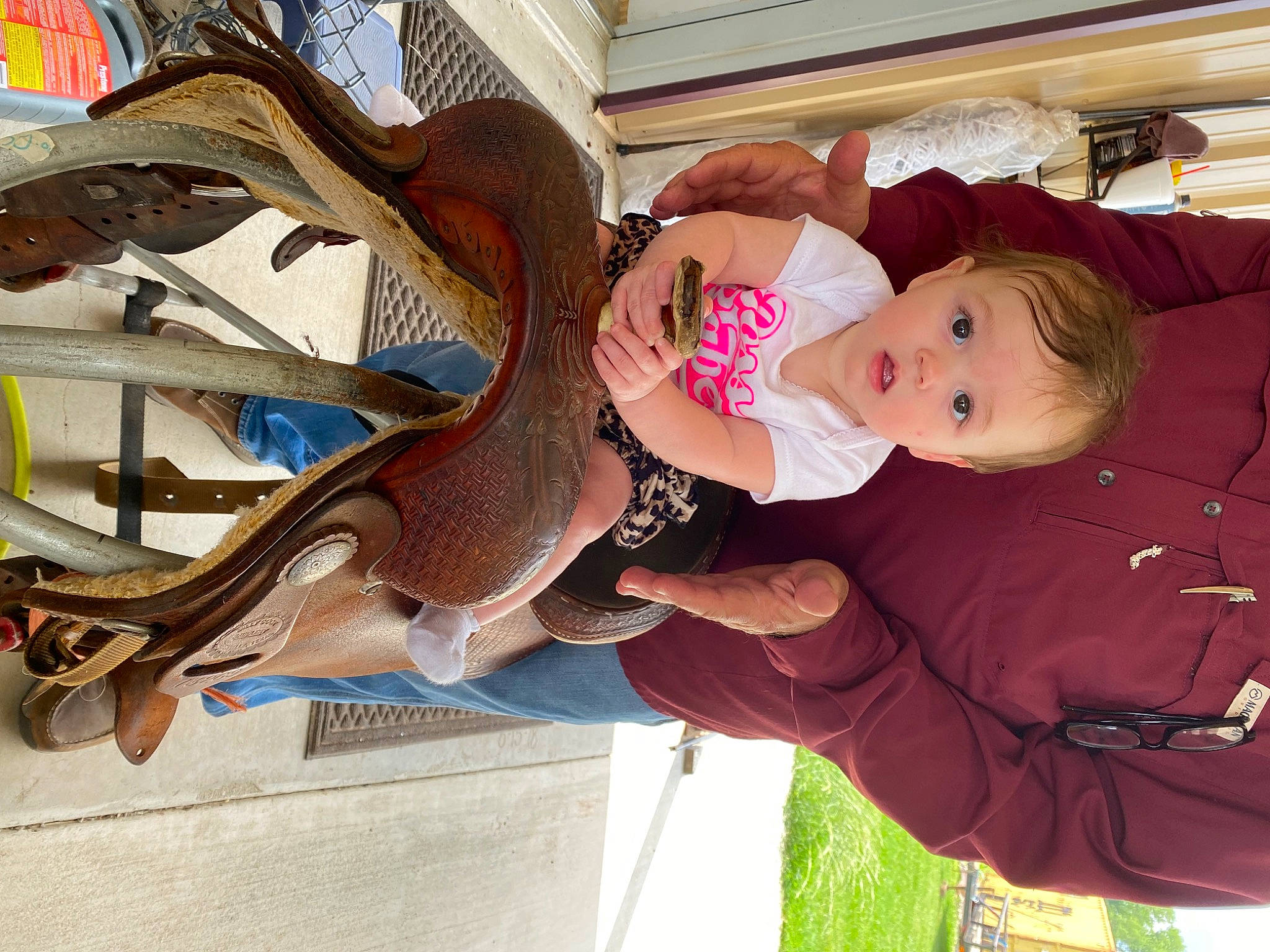 Rubie is registered to the contest to win money with this photo: baby, baby_products, baby_toddler_clothing, carousel, child, comfort, fun, happy, leisure, person, recreation, reptile, room, surprise, thigh, toddler, toy, vacation, wood