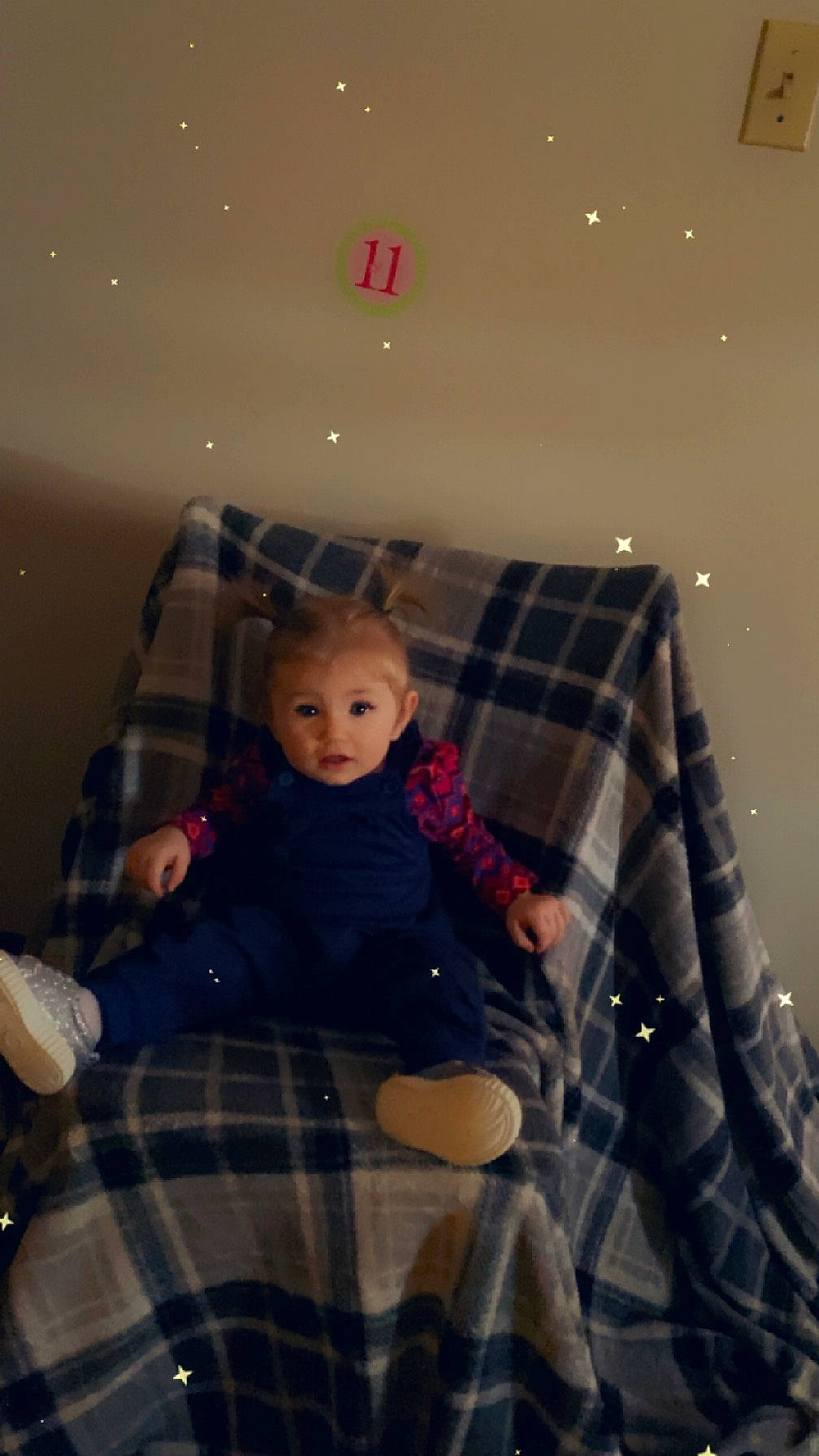 Aspen joined the competition — help win amazing prizes! baby, baby_toddler_clothing, child, comfort, flooring, fun, lap, linens, pattern, person, plaid, room, sitting, sleeve, space, stuffed_toy, tartan, textile, tints_and_shades, toddler