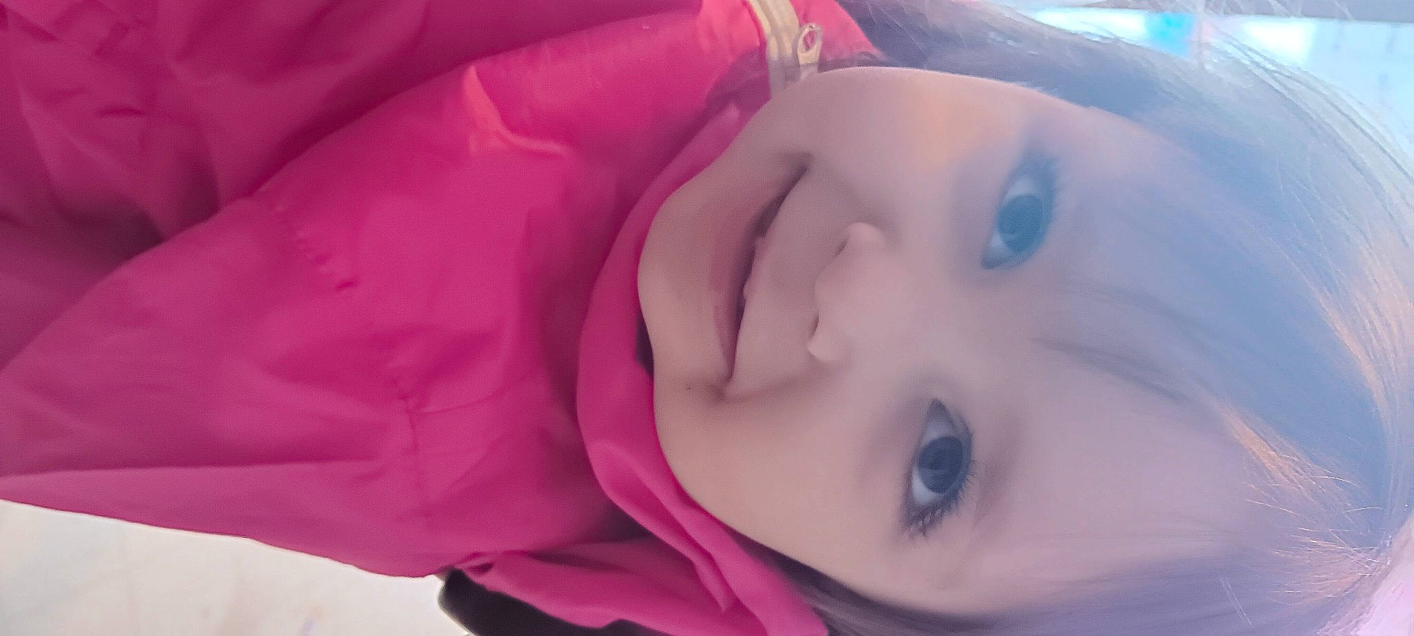 Bella is registered to the contest to win money with this photo: baby, beauty, cheek, ear, eye, eyebrow, eyelash, headgear, human_body, iris, joy, lip, magenta, mouth, nose, person, pink, plant, purple, skin