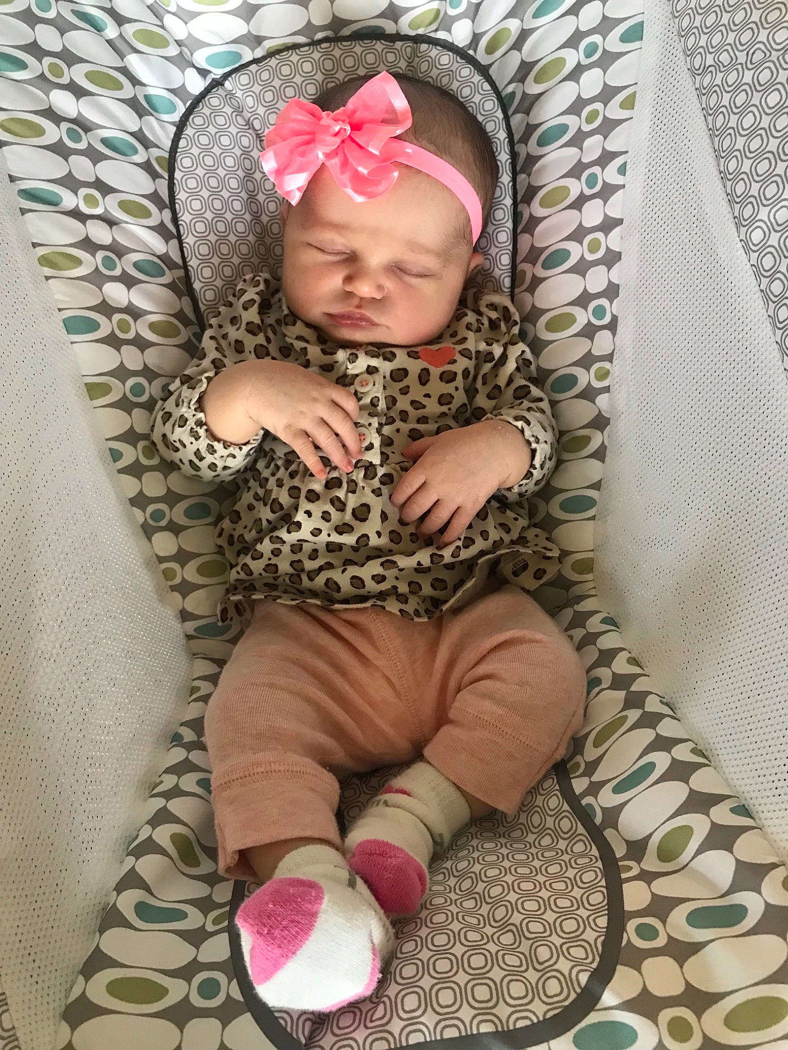 Hadlee joined the competition — help win amazing prizes! baby, baby_products, baby_sleeping, baby_toddler_clothing, child, fashion_accessory, hair_accessory, headgear, pattern, person, pink, product, toddler