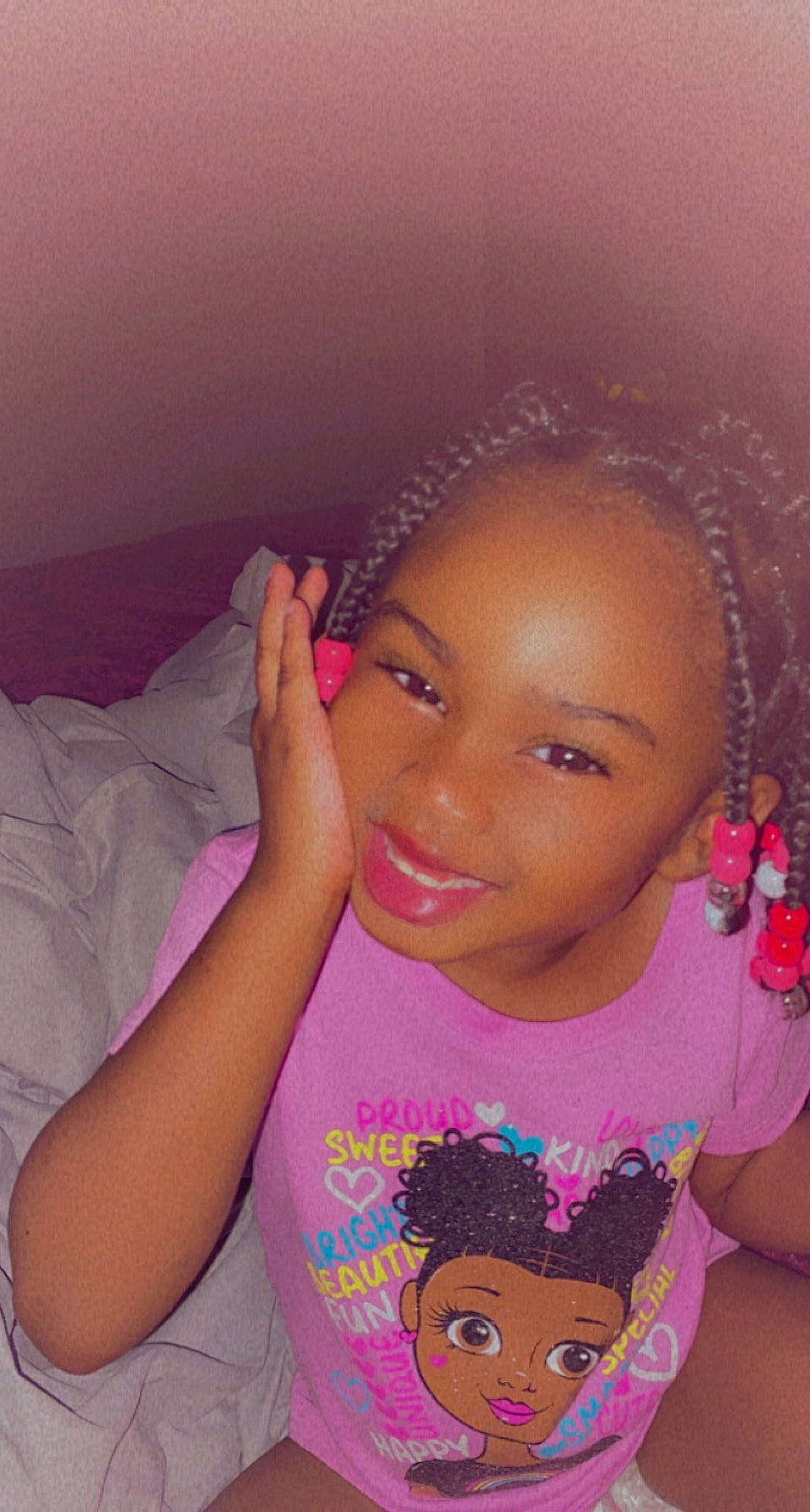 Aniya is registered to the contest to win money with this photo: black_hair, cheek, eyebrow, eyelash, facial_expression, finger, forehead, gesture, happy, iris, joy, lip, magenta, mouth, neck, nose, organ, person, pink, shoulder