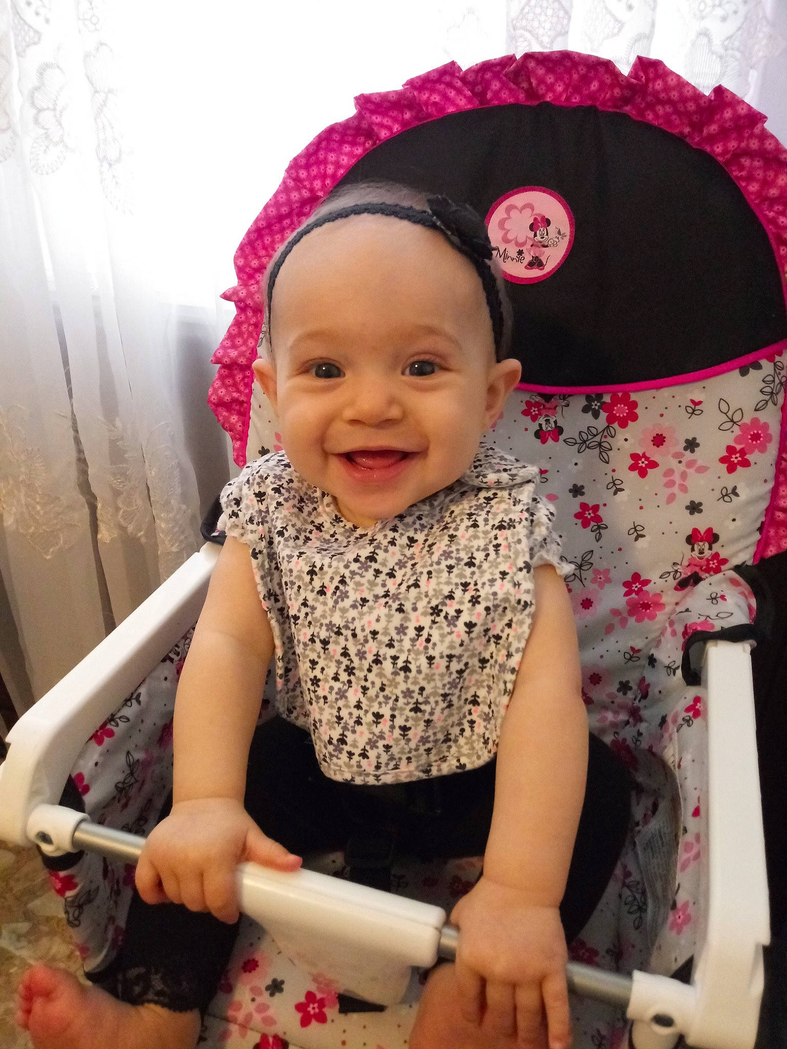 Gianella joined the competition — help win amazing prizes! baby, baby_carriage, baby_products, baby_toddler_clothing, child, hair_accessory, headgear, joy, person, pink, product, toddler