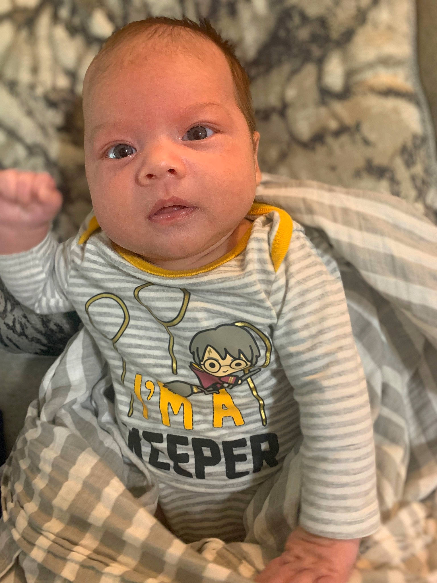 Jaidyn joined the competition — help win amazing prizes! baby, baby_toddler_clothing, cheek, chin, comfort, eye, eyebrow, face, forehead, gesture, happy, head, iris, lip, mouth, nose, person, product, skin, sleeve