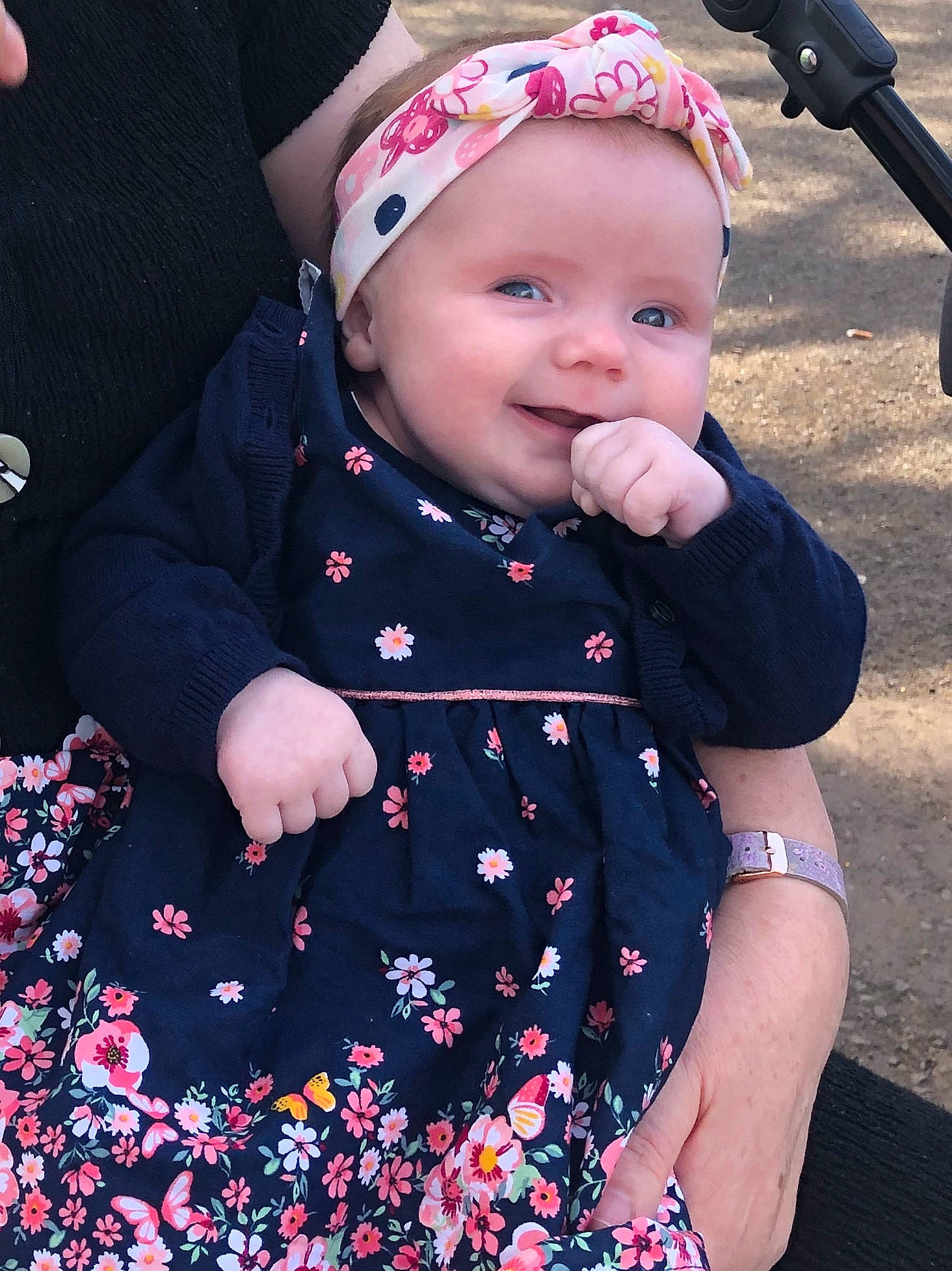 Jaime joined the competition — help win amazing prizes! baby, baby_carriage, baby_products, baby_toddler_clothing, cheek, child, headwear, person, pink, product, toddler