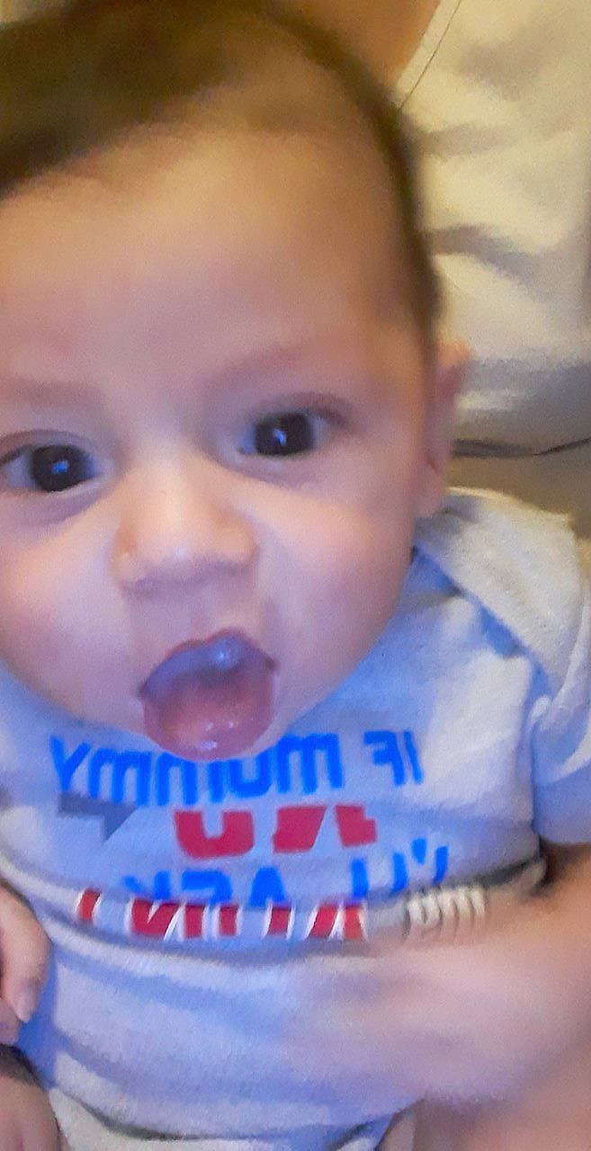 Edward is registered to the contest to win money with this photo: baby, baby_playing_with_food, baby_products, baby_toddler_clothing, cheek, child, chin, eating, eye, eyebrow, eyelash, forehead, iris, jaw, lip, organ, person, skin, taste, toddler