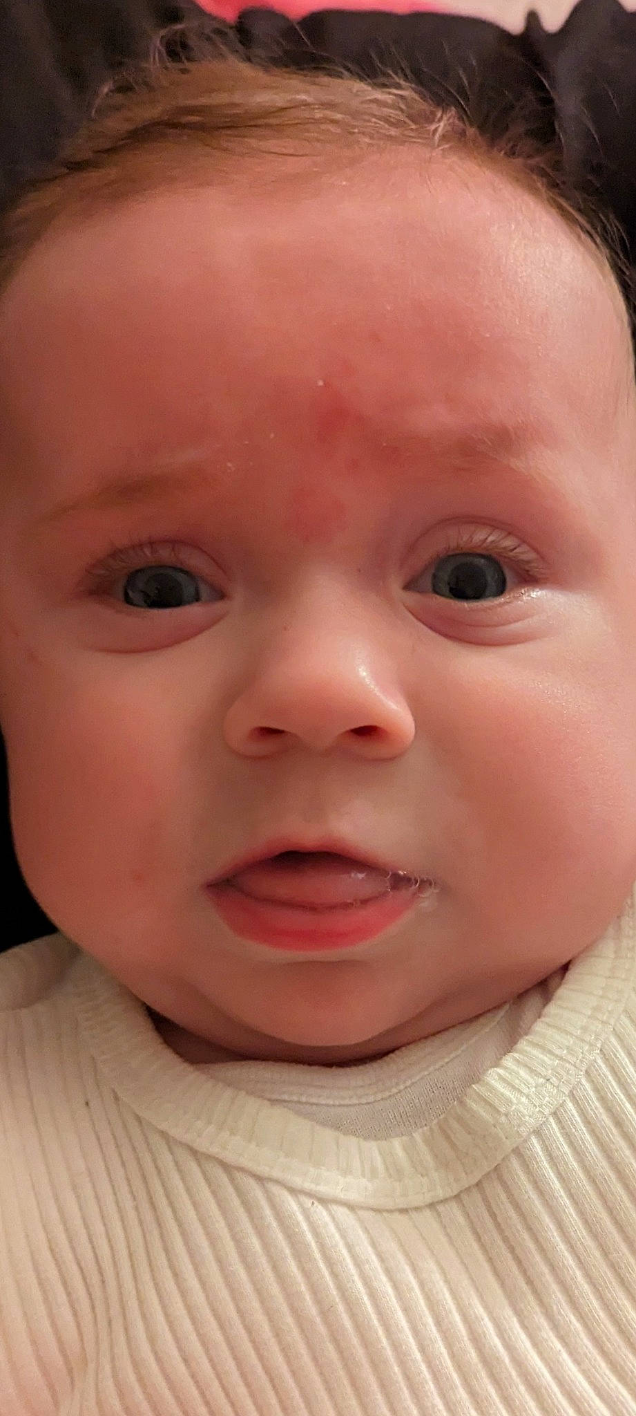 Daisy joined the competition — help win amazing prizes! baby, cheek, child, chin, close_up, eyebrow, eyelash, facial_expression, forehead, iris, lip, mouth, no_expression, nose, person, pink, product, skin, smile, thumb