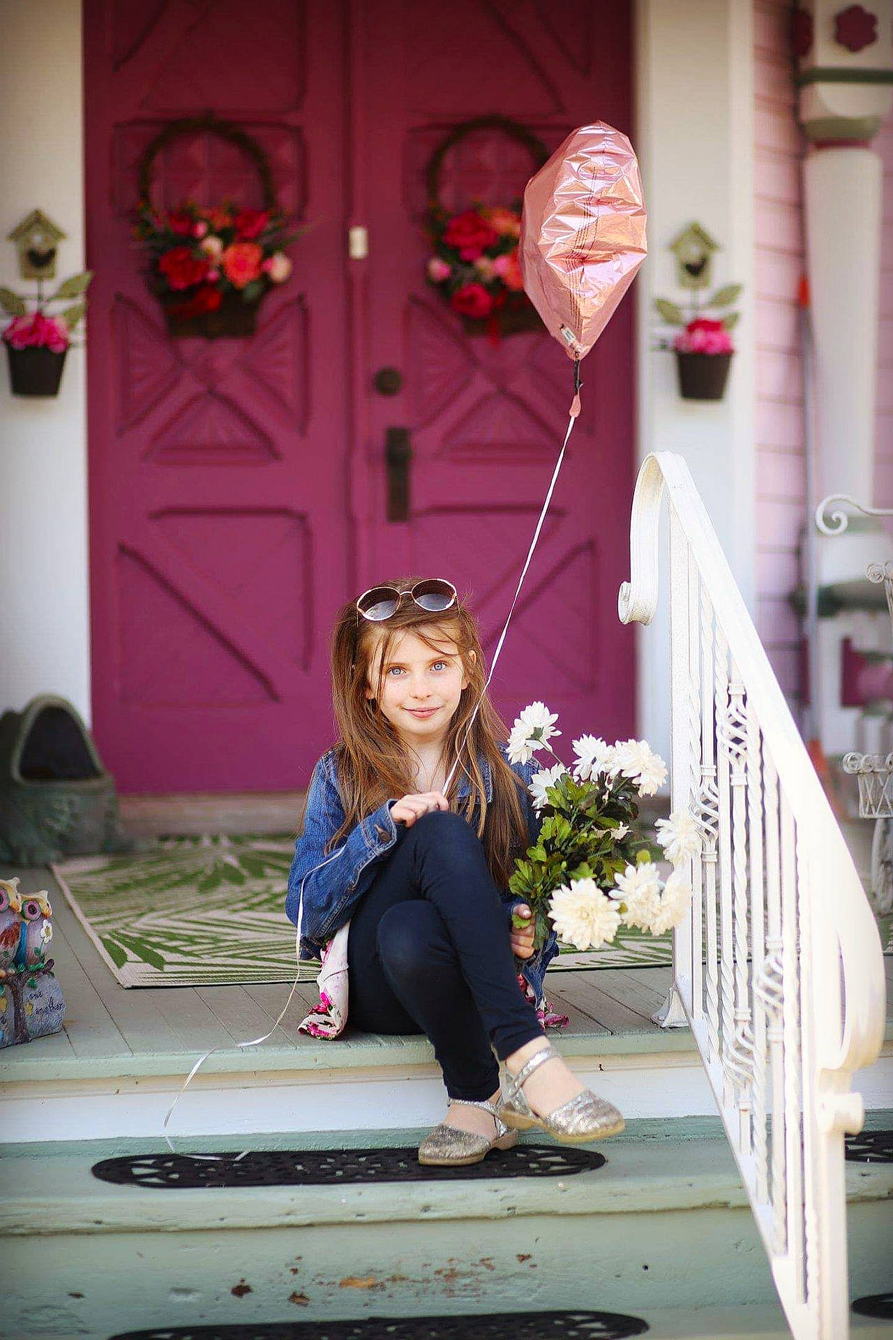 Kara joined the competition — help win amazing prizes! beauty, design, fashion, floral_design, flower, green, joy, leaf, long_hair, magenta, person, photograph, photography, pink, plant, purple, red, sitting, street_fashion, textile