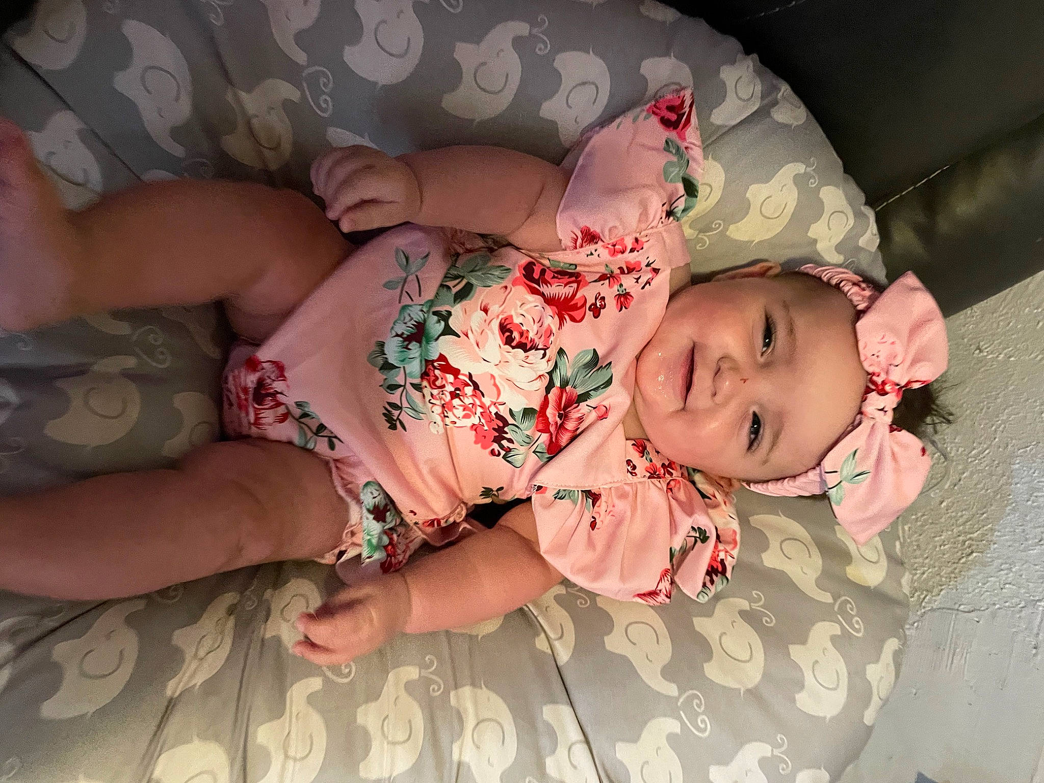 Marianna joined the competition — help win amazing prizes! baby, baby_toddler_clothing, cheek, child, comfort, eye, finger, hand, headwear, human_body, joy, leg, linens, mouth, pattern, person, pink, skin, sleeve, smile
