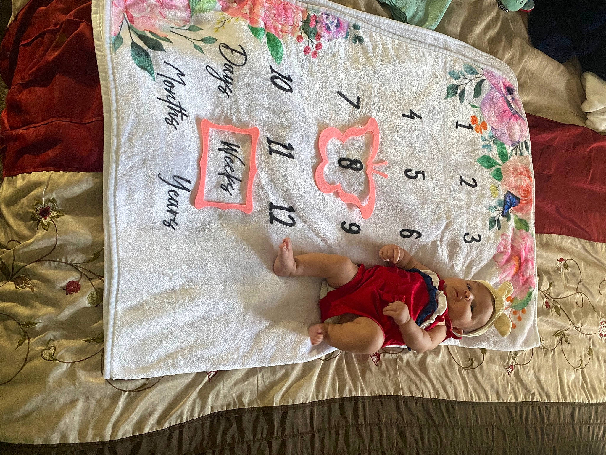 Andrea joined the competition — help win amazing prizes! art, baby, baby_toddler_clothing, bed_sheet, bedding, child, comfort, craft, font, linens, mammal, needlework, pattern, person, quilt, room, sleeve, t_shirt, throw_pillow, toddler