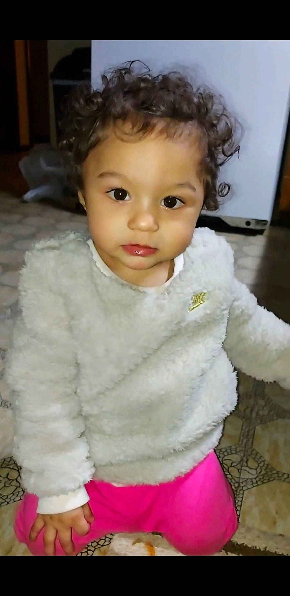 Kahlani is registered to the contest to win money with this photo: baby_toddler_clothing, cheek, chin, eye, eyebrow, eyelash, face, hair, head, headgear, human_body, iris, lip, neck, nose, person, pink, skin, sleeve, toddler