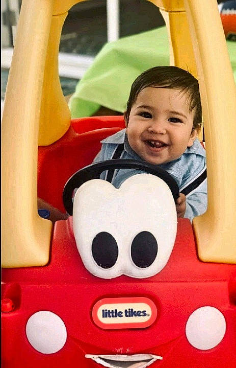 Jonathan Jr joined the competition — help win amazing prizes! baby_toys, child, fun, joy, person, play, toddler, vehicle