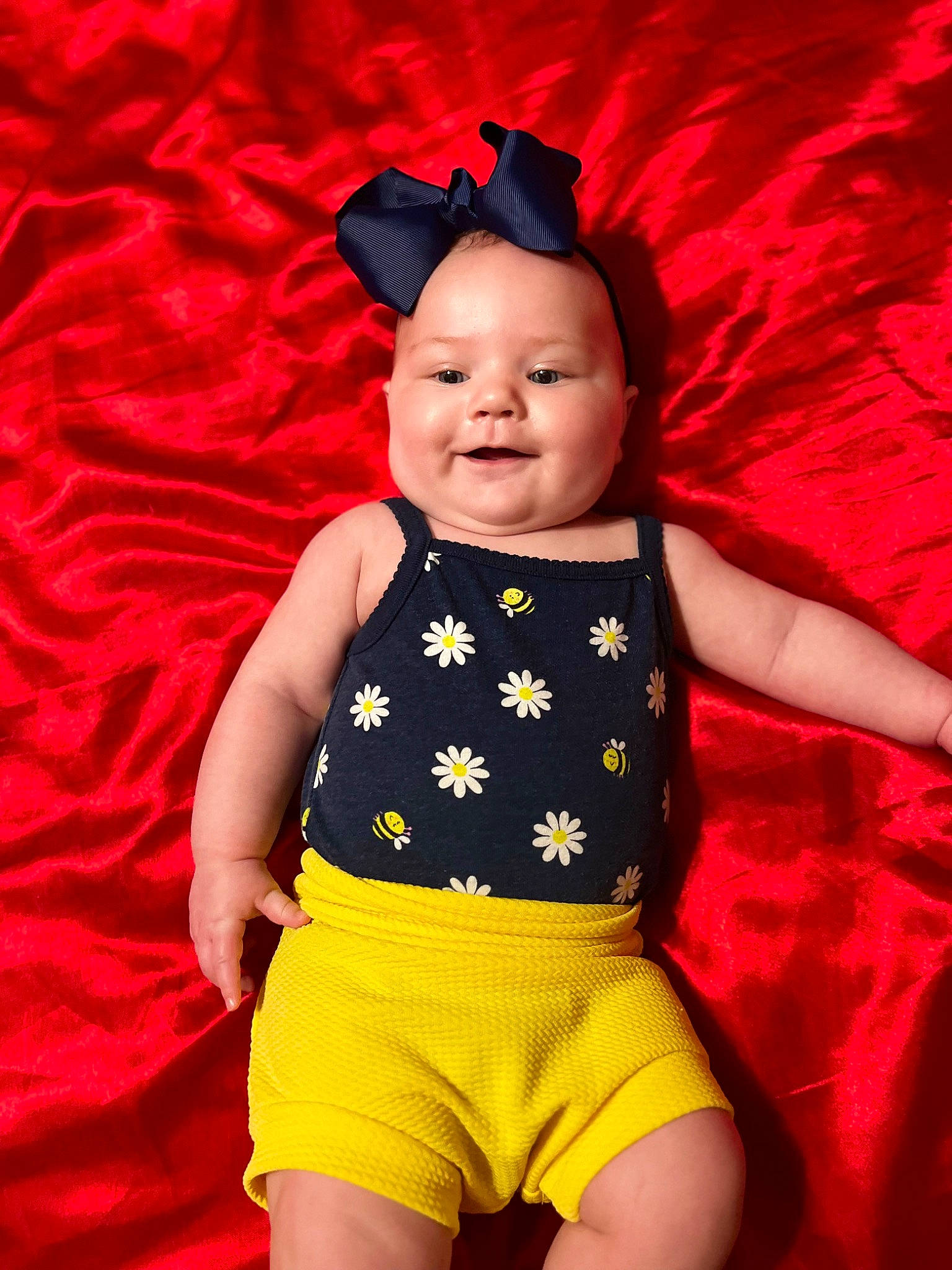 Elliana joined the competition — help win amazing prizes! baby, baby_toddler_clothing, child, clothing, design, fun, happy, magenta, orange, pattern, person, pink, red, shorts, skin, sleeve, smile, t_shirt, textile, thigh