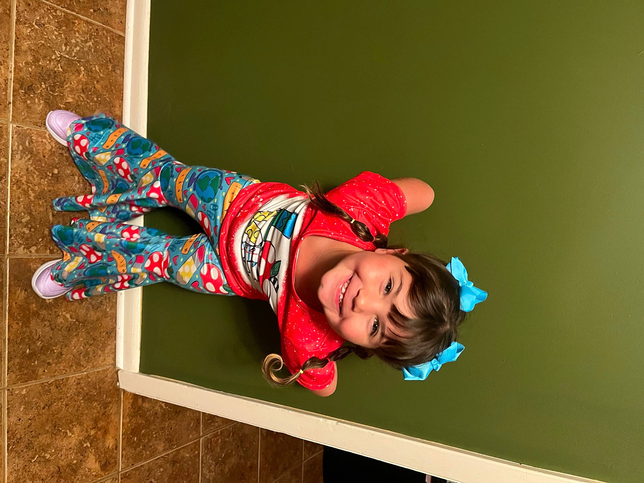 Presleigh joined the competition — help win amazing prizes! baby_toddler_clothing, elbow, electric_blue, fun, grass, happy, human_leg, joy, knee, laugh, leisure, magenta, pattern, person, portrait_photography, rectangle, sleeve, smile, sunglasses, t_shirt