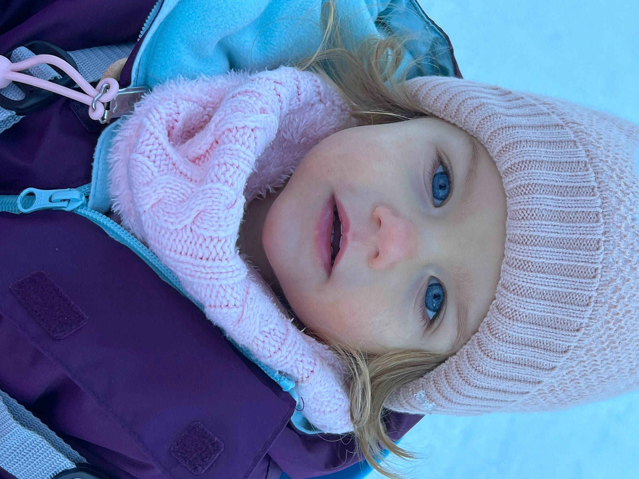 Lena participe au concours pour gagner de l'argent avec cette photo : azure, baby, blue, cheek, child, comfort, cool, eye, eyebrow, eyelash, face, head, headgear, headwear, iris, lip, nose, person, purple, skin