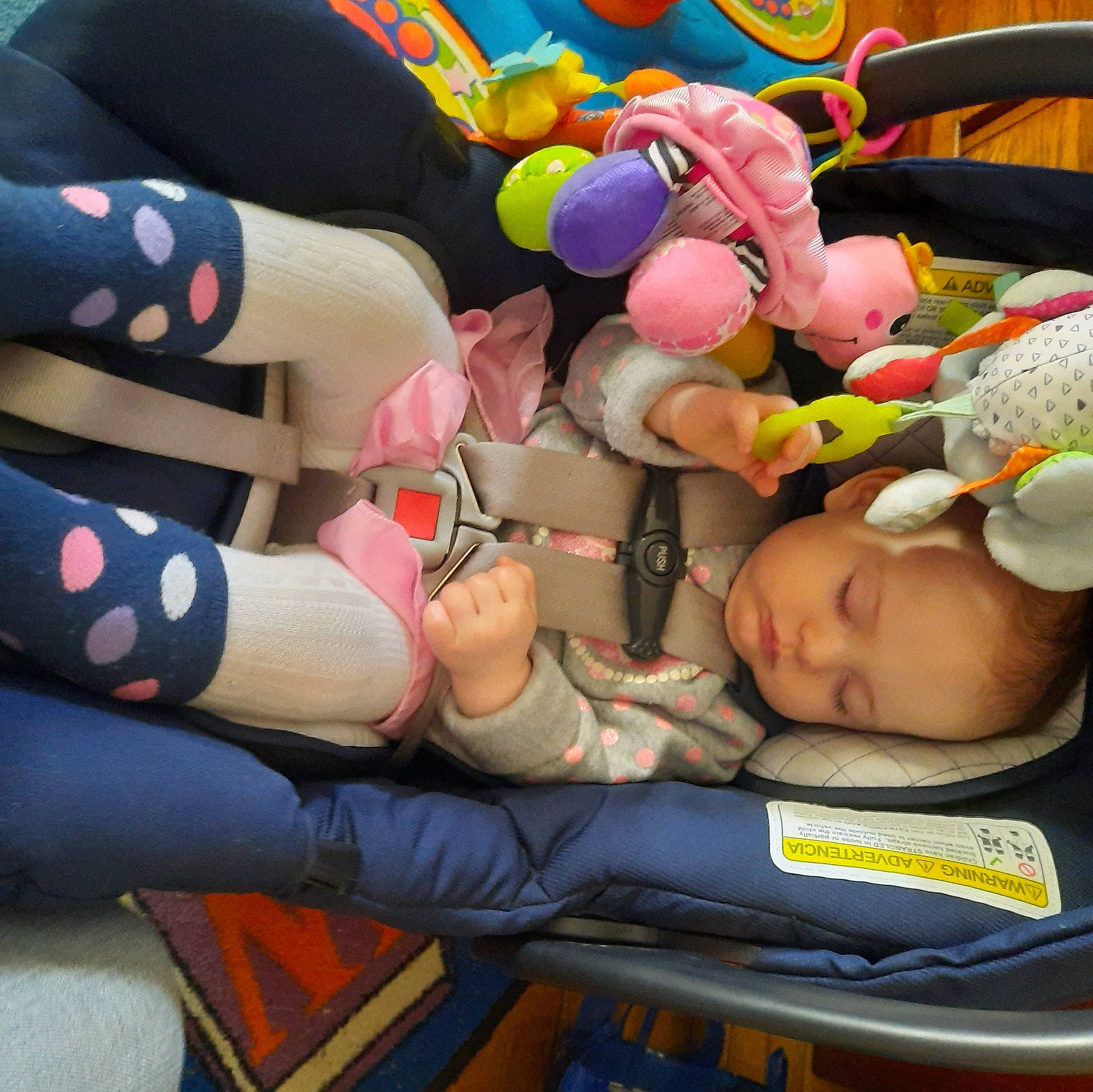 Nevaeh joined the competition — help win amazing prizes! baby, baby_products, baby_safety, baby_toddler_clothing, baby_toys, car_seat, child, comfort, event, finger, fun, gesture, leisure, nail, person, room, stuffed_toy, textile, thumb, toddler