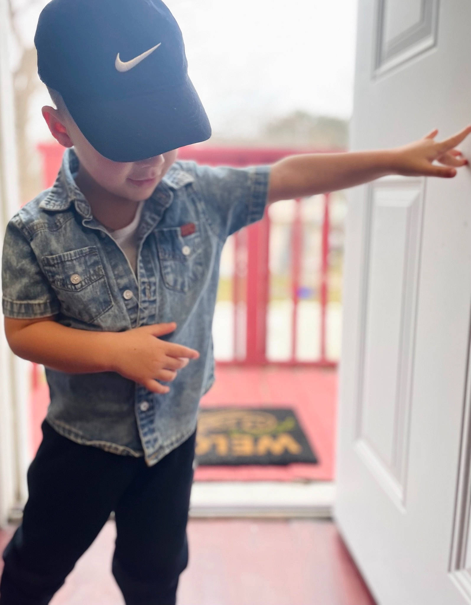 Lucciano joined the competition — help win amazing prizes! baseball_cap, cap, elbow, fashion_design, finger, gesture, hand, headgear, joint, magenta, military_camouflage, military_uniform, person, shoulder, sleeve, standing, street_fashion, t_shirt, toddler, waist