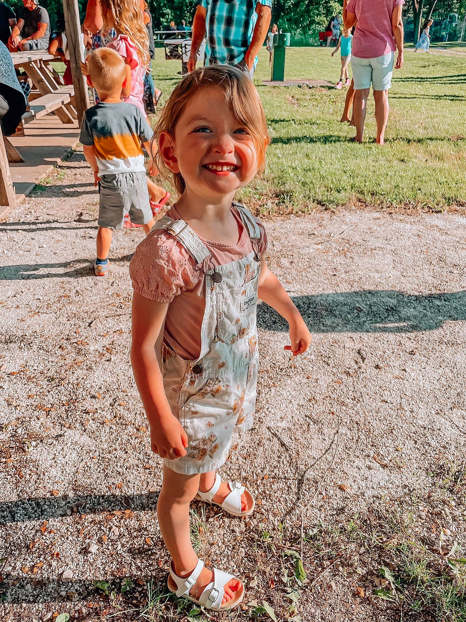 Elaina joined the competition — help win amazing prizes! child, eye, face, fun, grass, happy, head, human_body, joy, leg, leisure, people, people_in_nature, person, photograph, pink, public_space, shorts, smile, summer