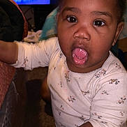 Janae is registered to the contest to win money with this photo: architecture, baby, babylaughing, bed, bodypart, building, clothing, computerhardware, couch, cushion, electronics, face, finger, furniture, hand, happy, hardware, head, homedecor, indoors