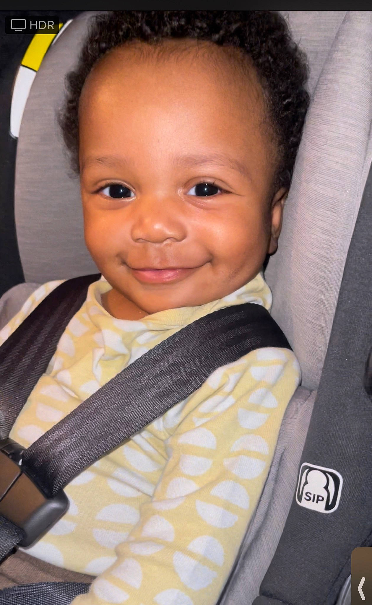 Cooper is registered to the contest to win money with this photo: baby, baby_carriage, baby_products, car_seat, cheek, child, comfort, cool, eyelash, fun, happy, joy, nose, person, product, seat_belt, sitting, skin, sleeve, smile