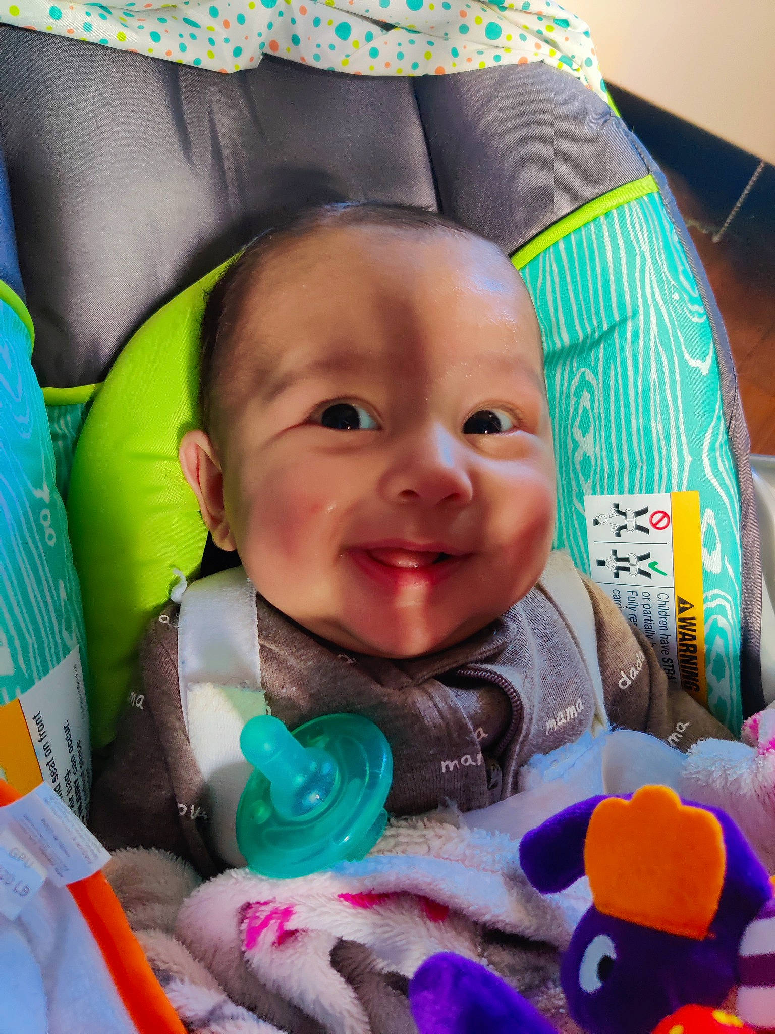 Gideon is registered to the contest to win money with this photo: baby, baby_laughing, baby_products, baby_toddler_clothing, baby_toys, cheek, child, nose, person, toddler